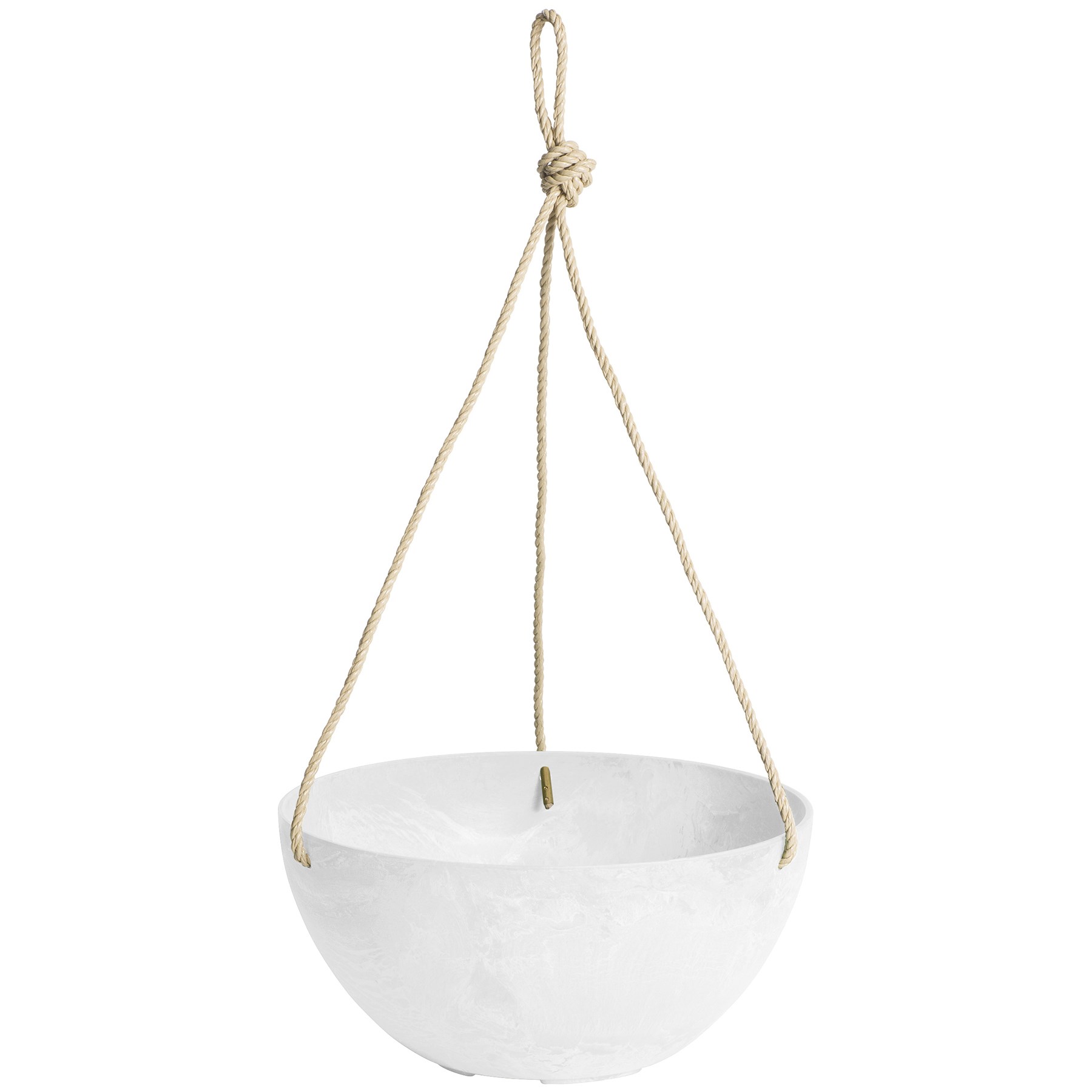 ArtStone 12" Napa Hanging Bowl with Rope White — priced per each; minimum 5; multiples of 5