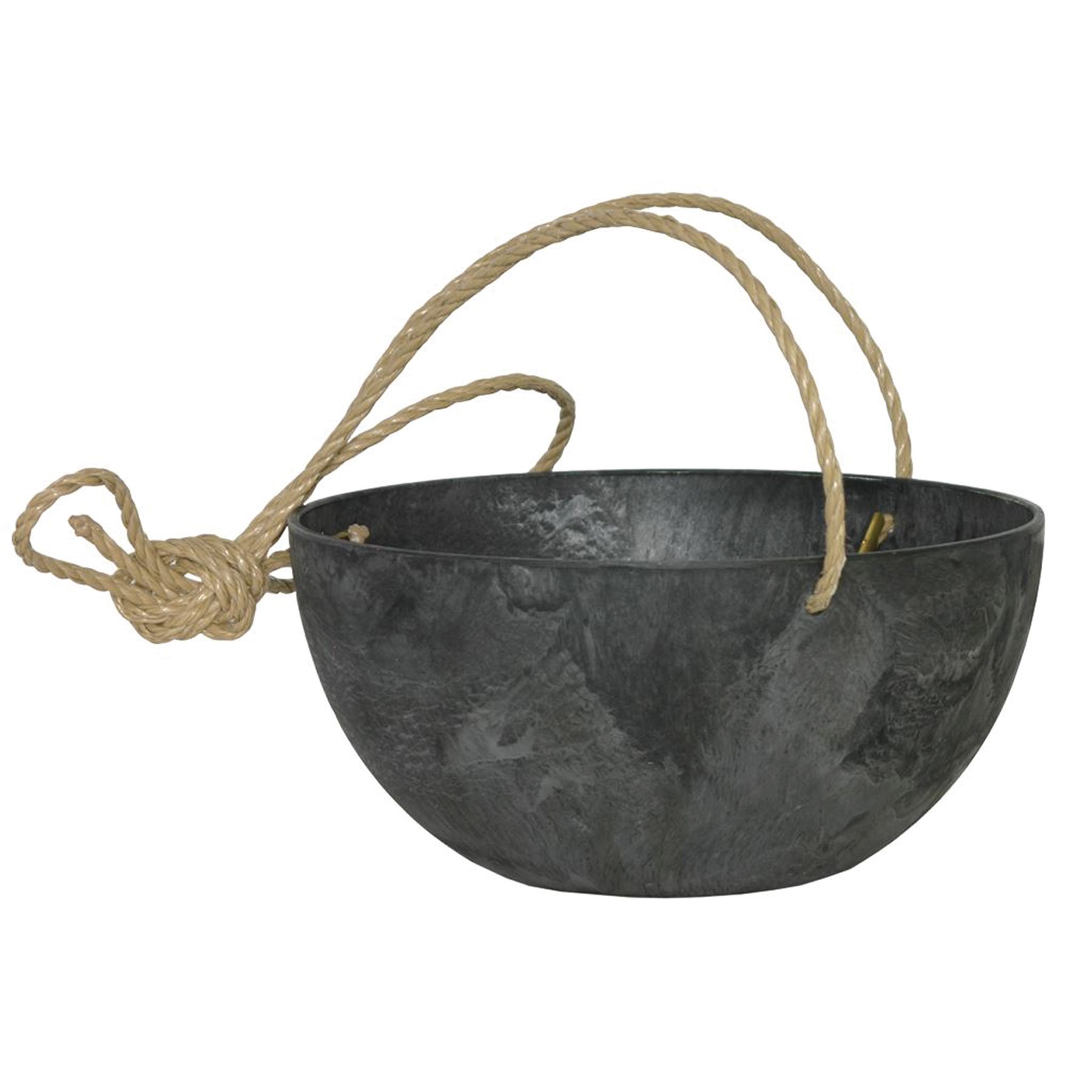 ArtStone 12" Napa Hanging Bowl with Rope Black — priced per each; minimum 5; multiples of 5