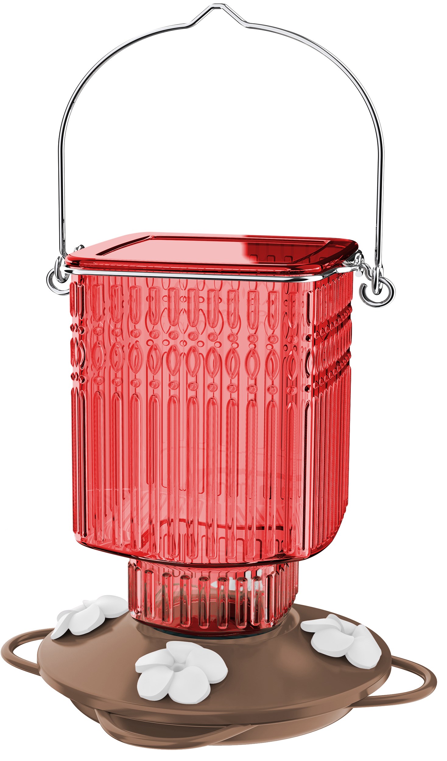 Natures Way 22oz Crimson Carnation Antique Glass Hummingbird Feeder — priced per each; minimum 6; multiples of 6