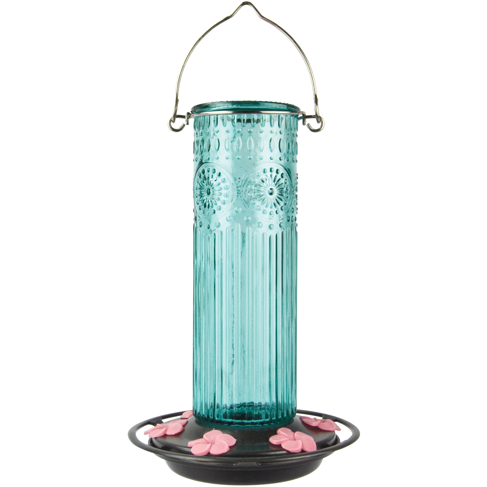 Natures Way 28oz Antique Glass Gravity Hummingbird Feeder Teal — priced per each; minimum 6; multiples of 6