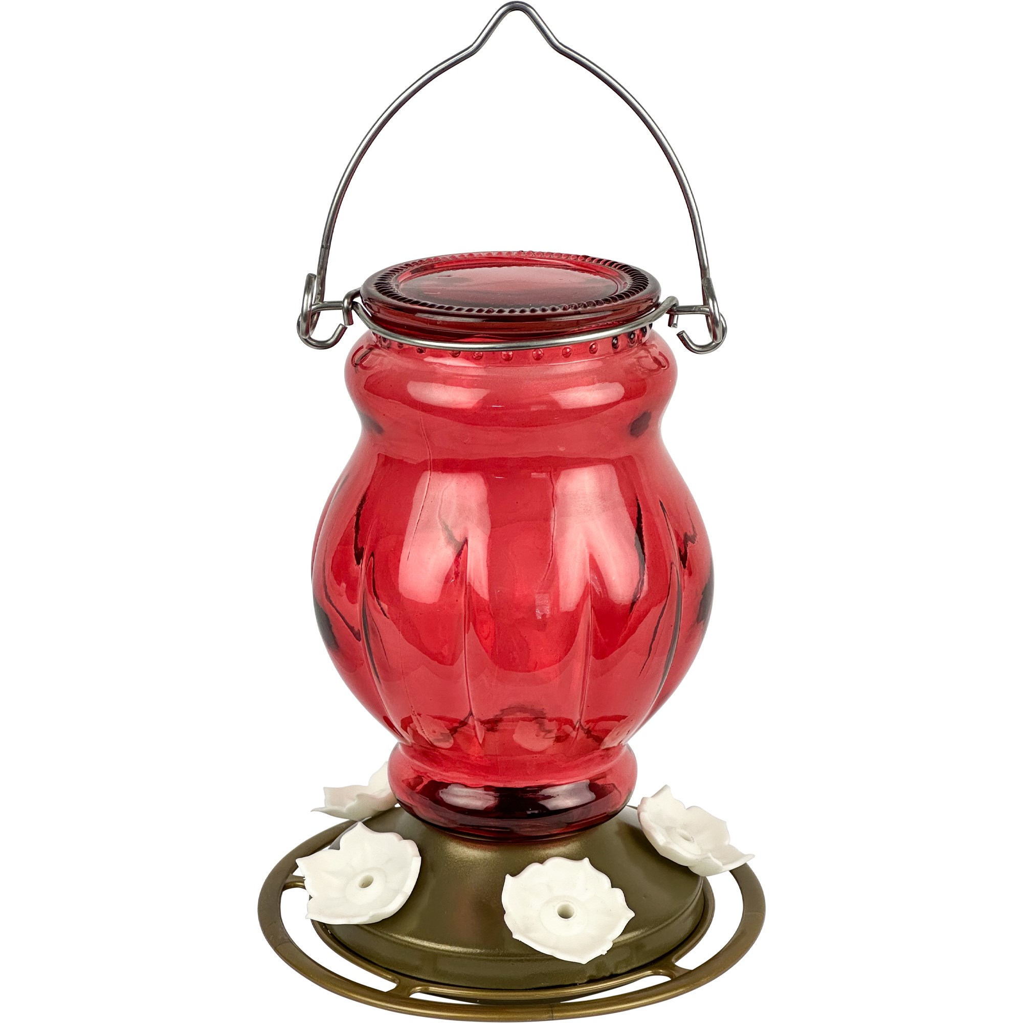 Natures Way 25oz Antique Glass Hummingbird Feeder Ruby Visions