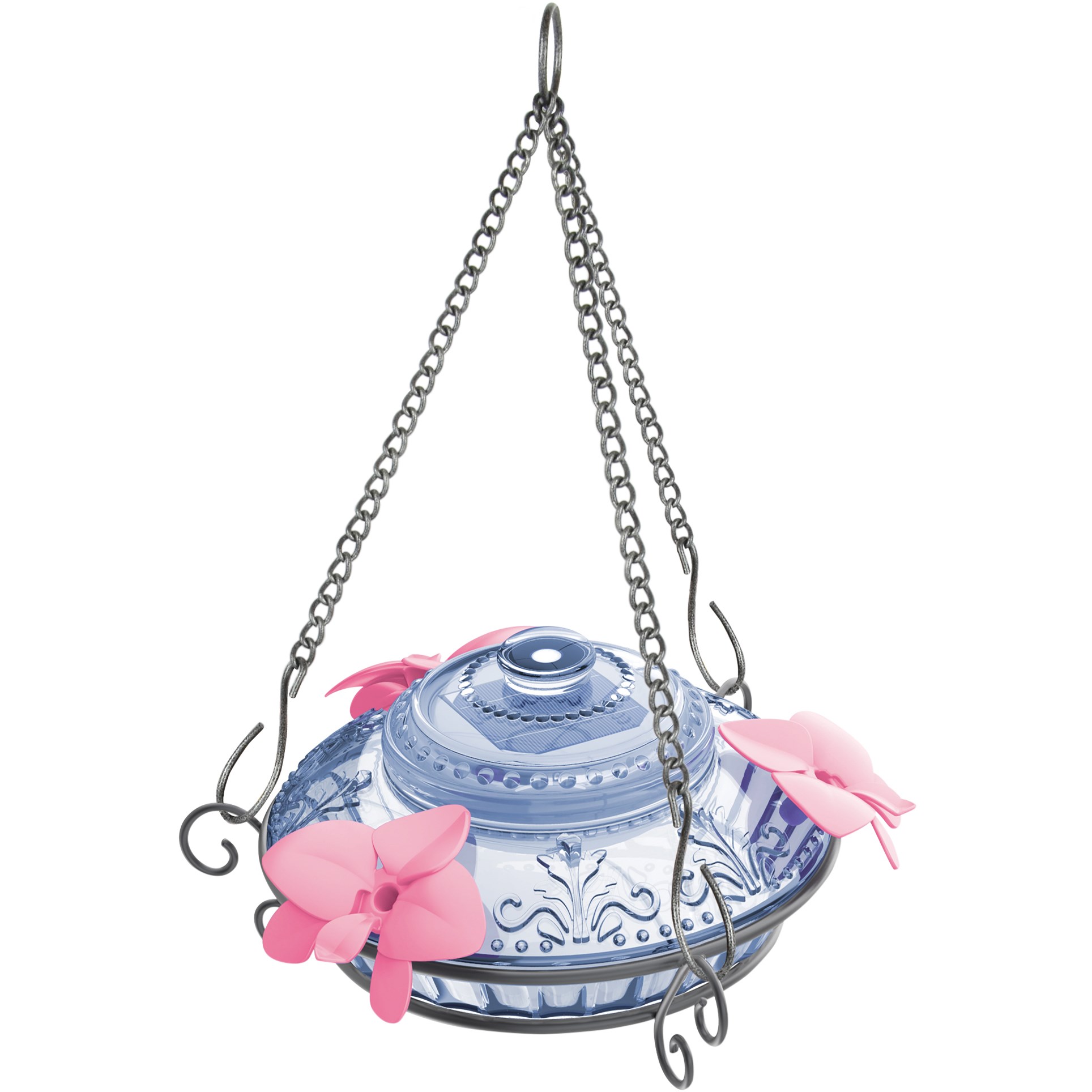 Natures Way 14oz Illuminated Antique Glass Top-Fill Hummingbird Feeder Light Blue — priced per each; minimum 4; multiples of 4