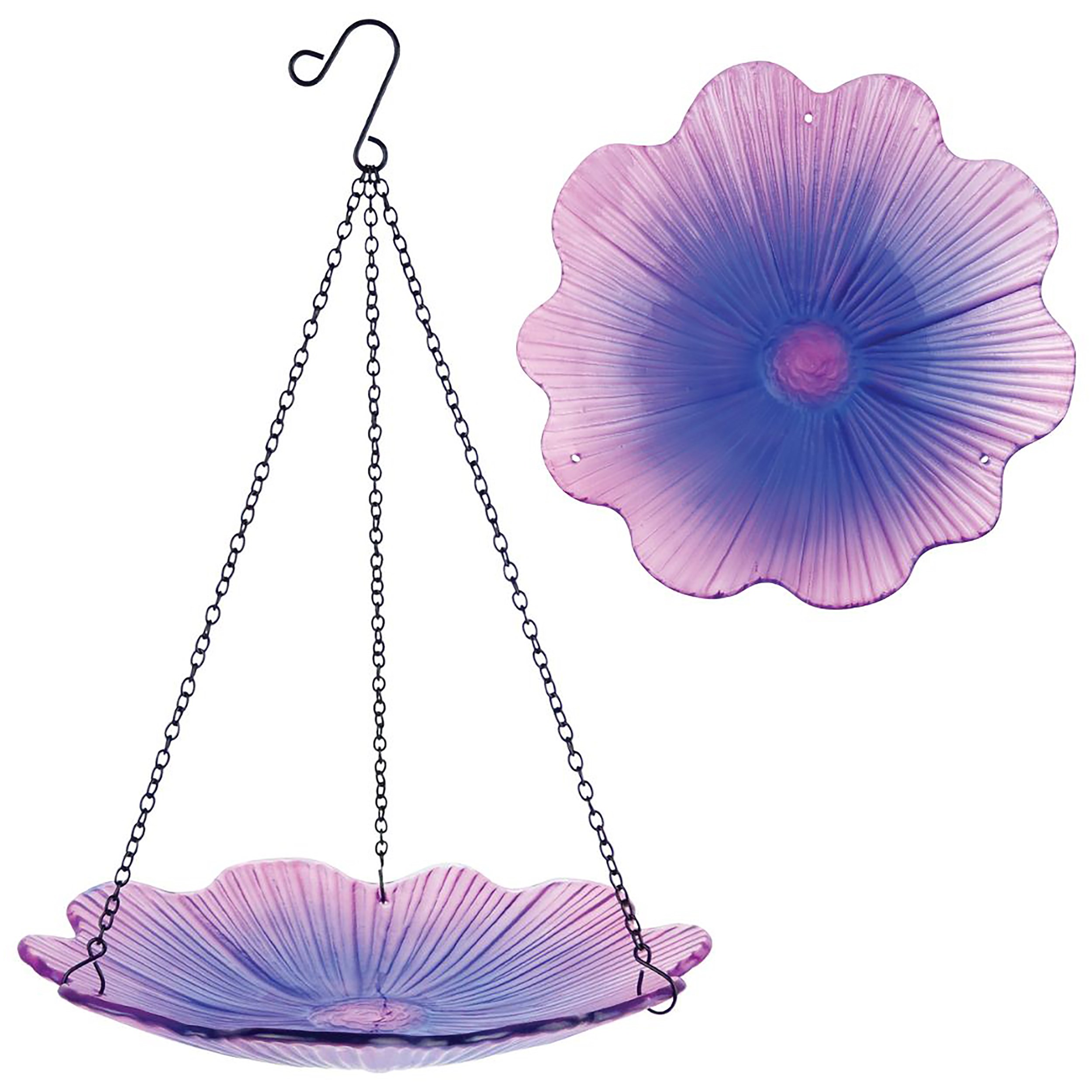 Natures Way 11in EcoCycle Hanging Birdbath Violet Begonia — priced per each; minimum 4; multiples of 4