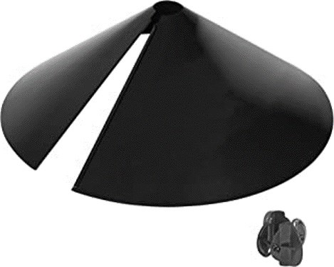 Natures Way 18in Squirrel Shield Metal Wrap Around Baffle Black — priced per each; minimum 6; multiples of 6
