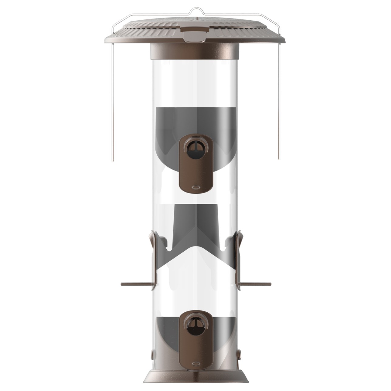 Natures Way 2.8qt Deluxe Wide Funnel Flip Top Metal Feeder — priced per each; minimum 4; multiples of 4