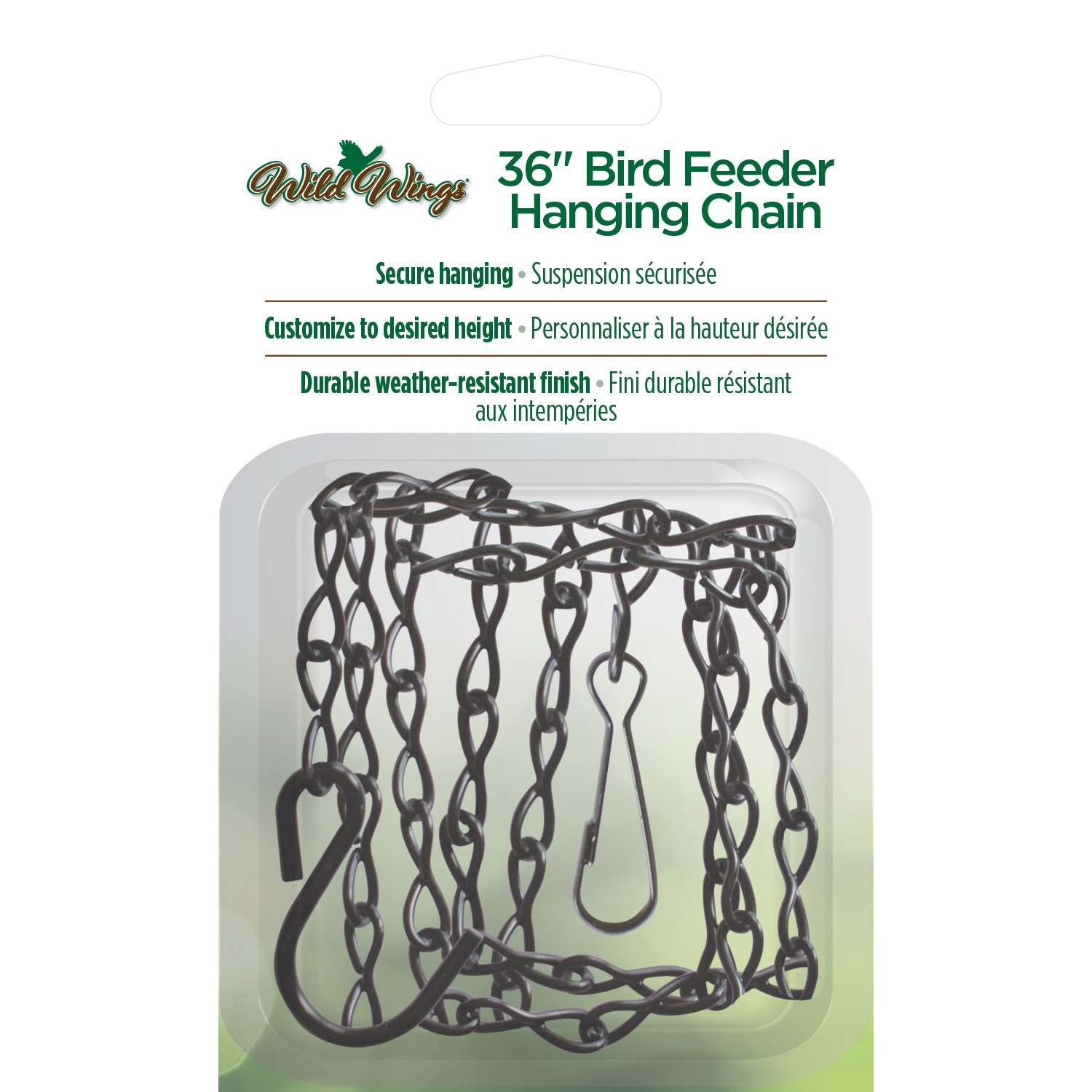 Natures Way 36in Metal Bird Feeder Hanging Chain Black — priced per each; minimum 8; multiples of 8