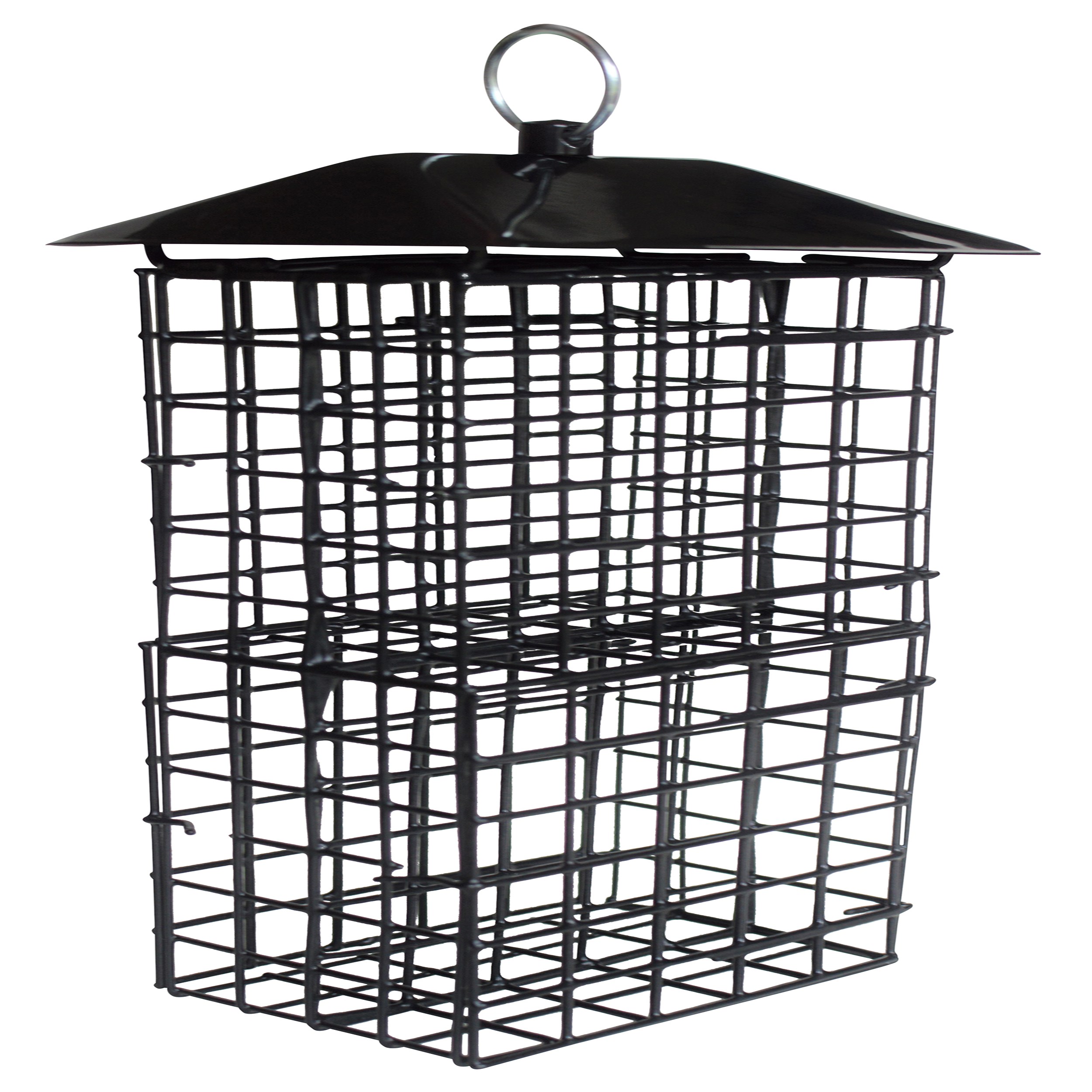 Natures Way Metal Suet Cage Bird Feeder w/ Roof 4 Cake Black — priced per each; minimum 6; multiples of 6