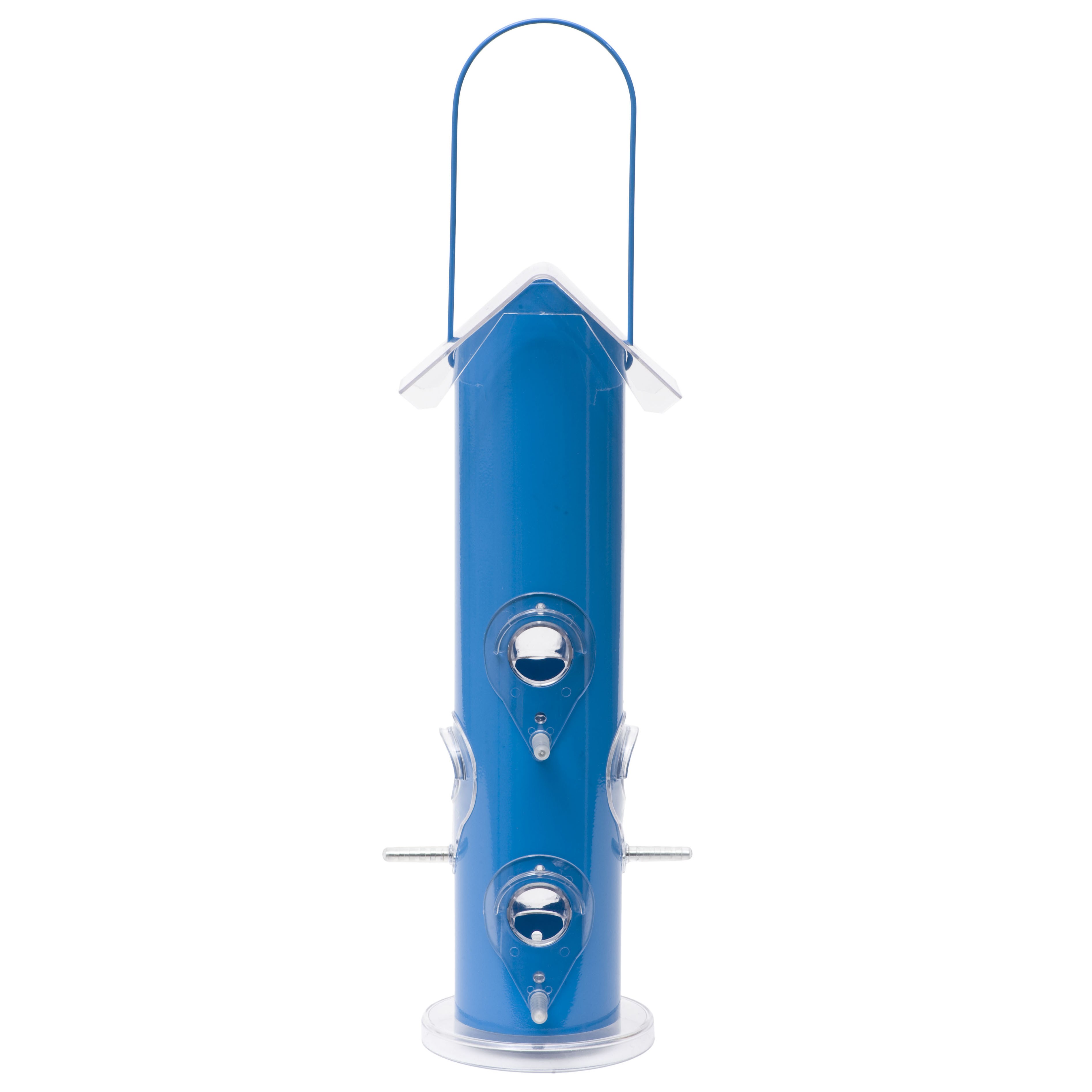 Perky Pet Blue Metal Tube Feeder — priced per each; minimum 4; multiples of 4