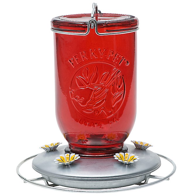 Perky Pet Red Mason Jar Hummingbird Feeder — priced per each; minimum 2; multiples of 2