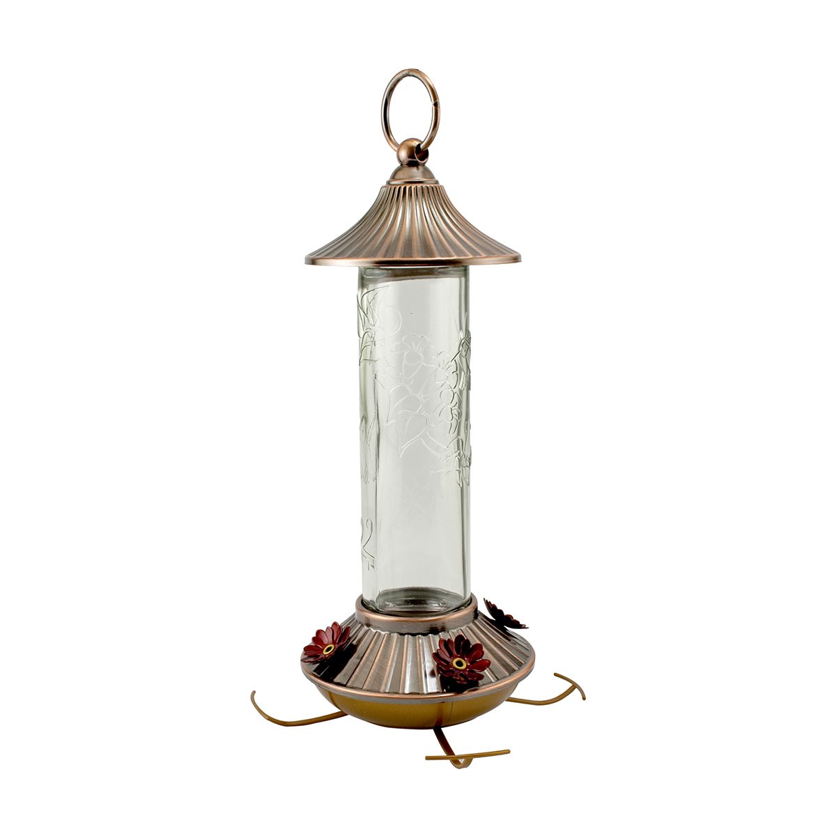 Audubon 14oz Embossed Glass Hummingbird Feeder — priced per each; minimum 4; multiples of 4