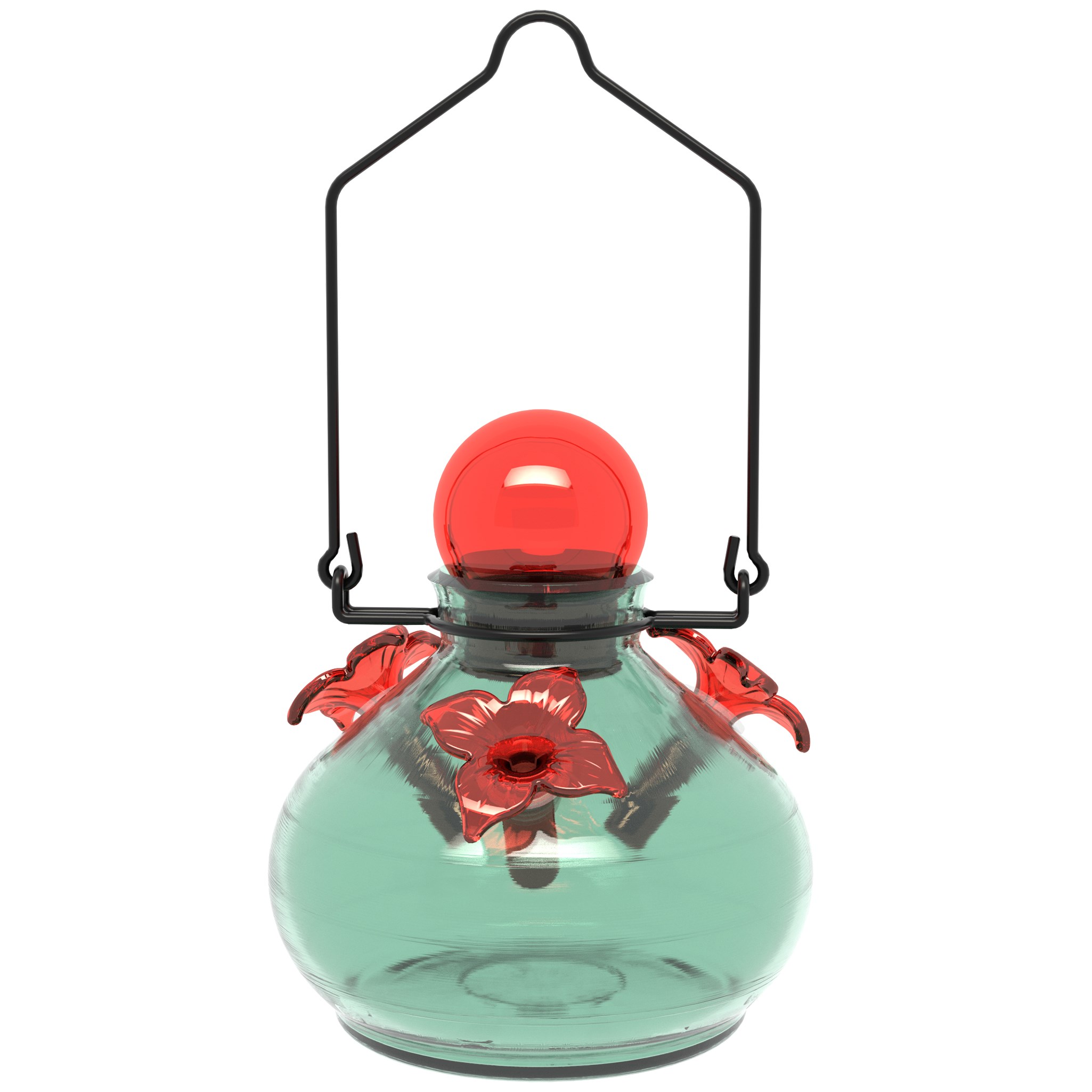 Wild Bird Lovers Recycled Glass Hummingbird Feeder with Wire Hanger — priced per each; minimum 4; multiples of 4