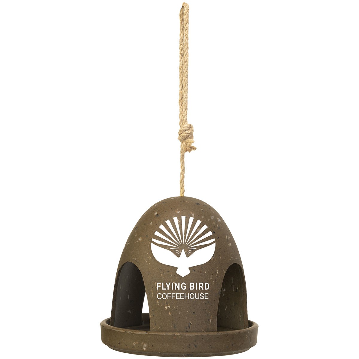 Ultimate Renewable Recycled Coffee Husk Coffee Bean Fly-thru Feeder — priced per each; minimum 6; multiples of 6