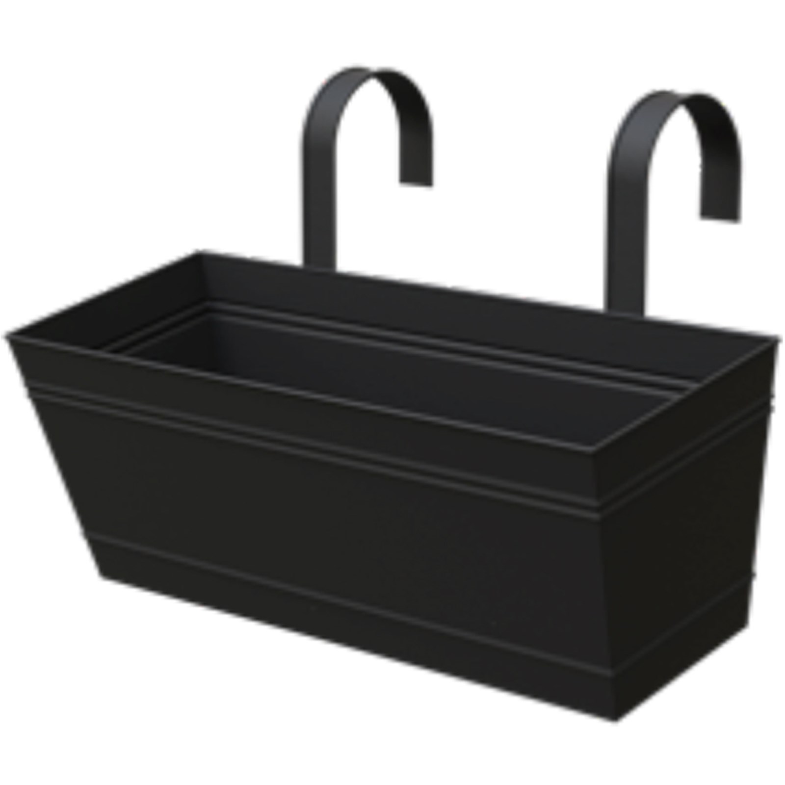 Panacea 16" Over the Rail Metal Planter Matte Black