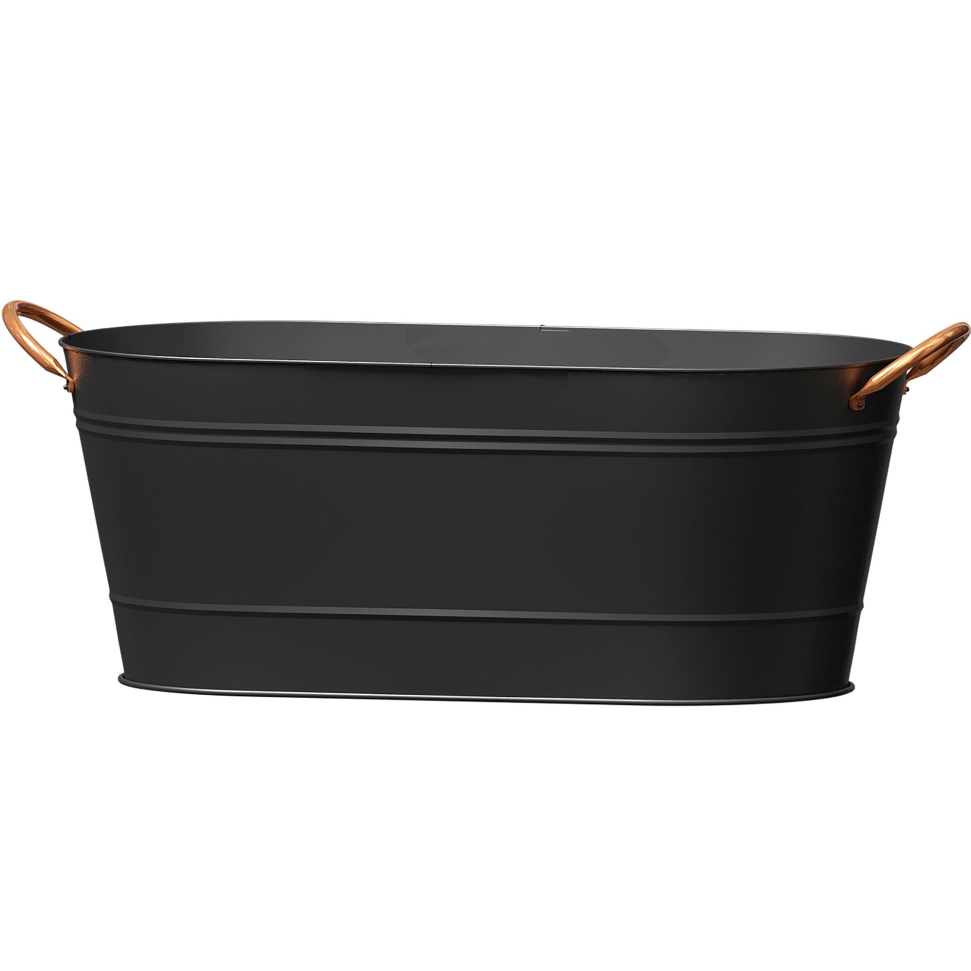 Panacea 16" Modern Farmhouse Oval Washtub Planter Matte Black — priced per each; minimum 6; multiples of 6