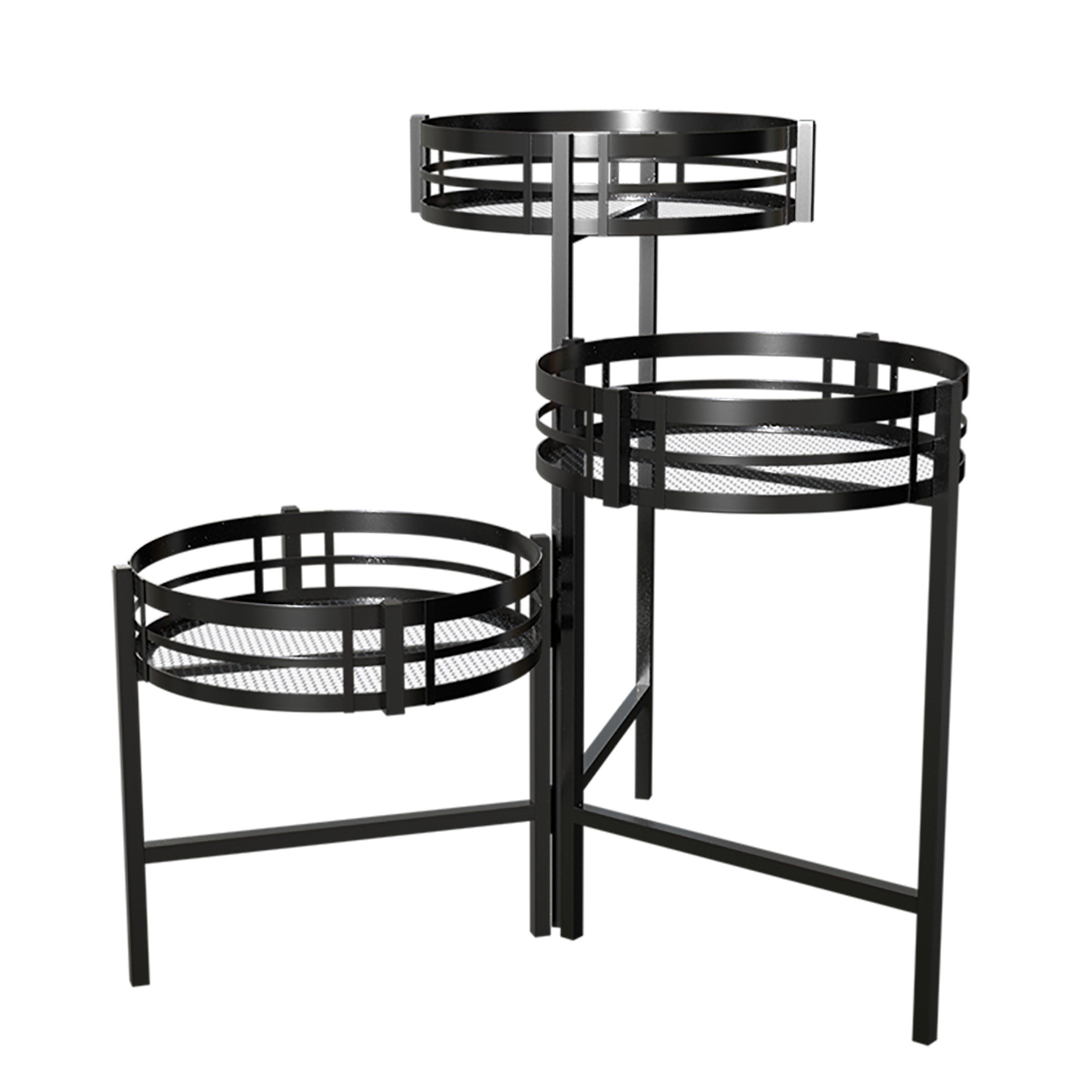 Panacea 20" Mission 3 Tier Folding Plant Stand Black