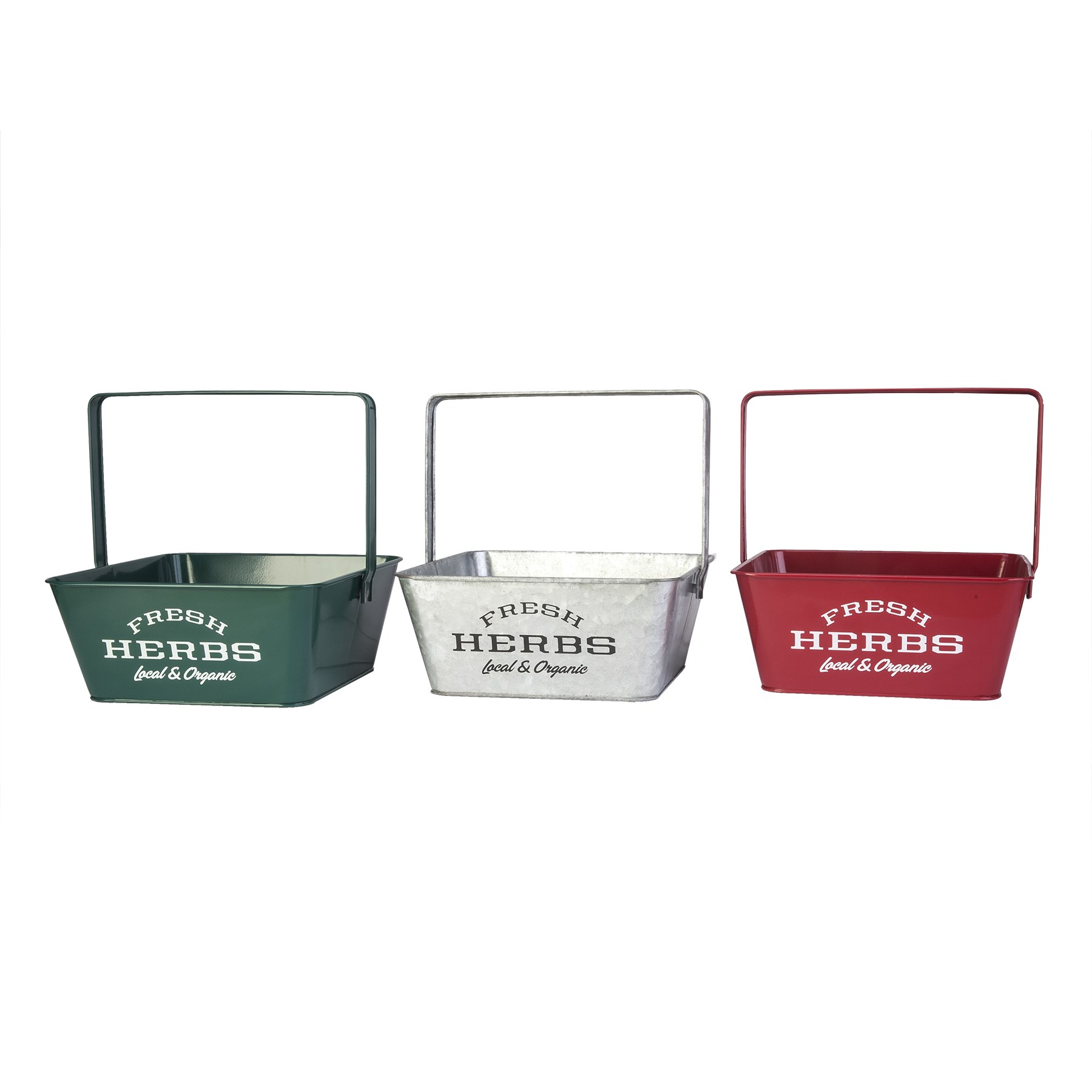 Panacea Sq Herb Planters With Handles Assorted Colors — priced per each; minimum 6; multiples of 6