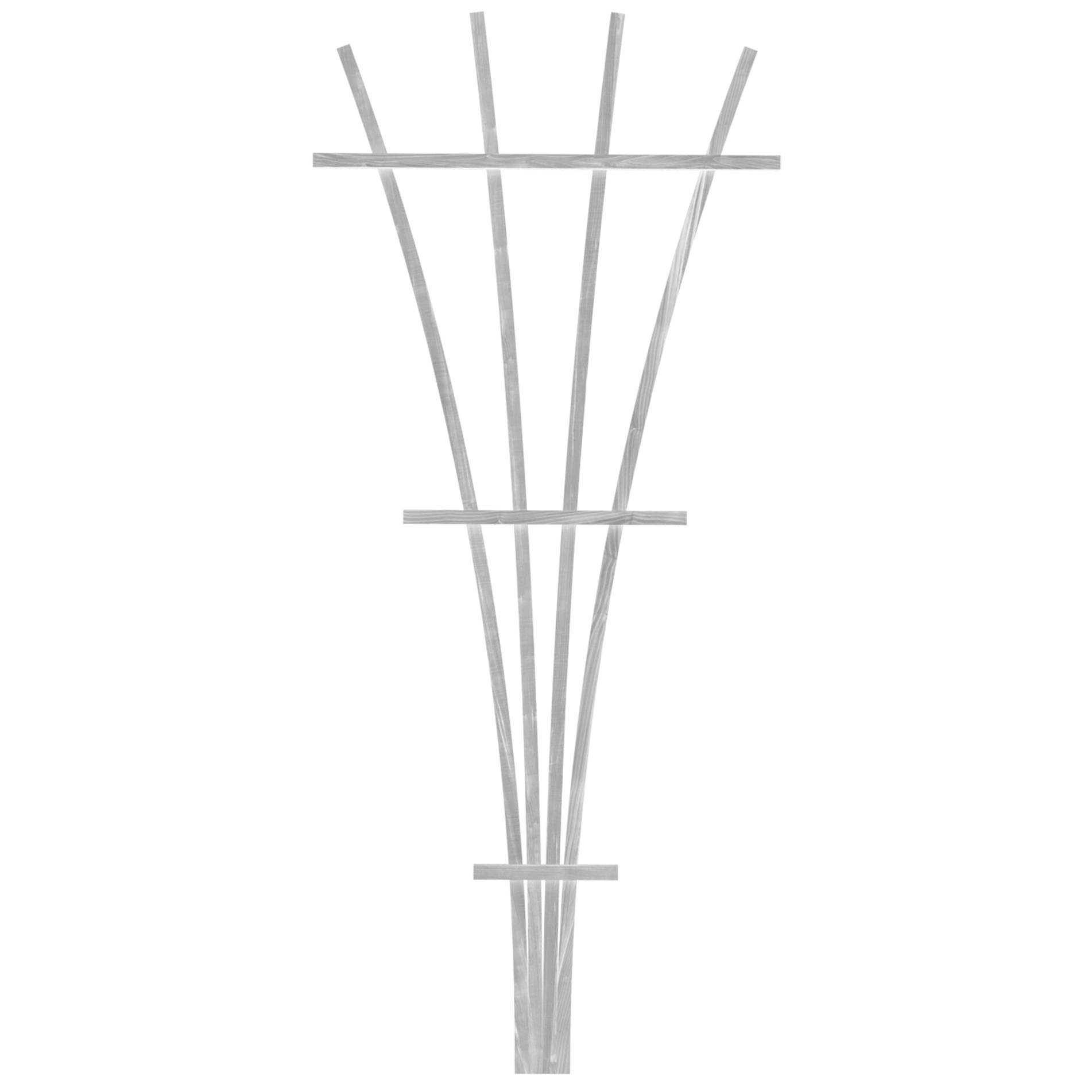 Panacea 48" White Wood Fan Trellis — priced per each; minimum 6; multiples of 6