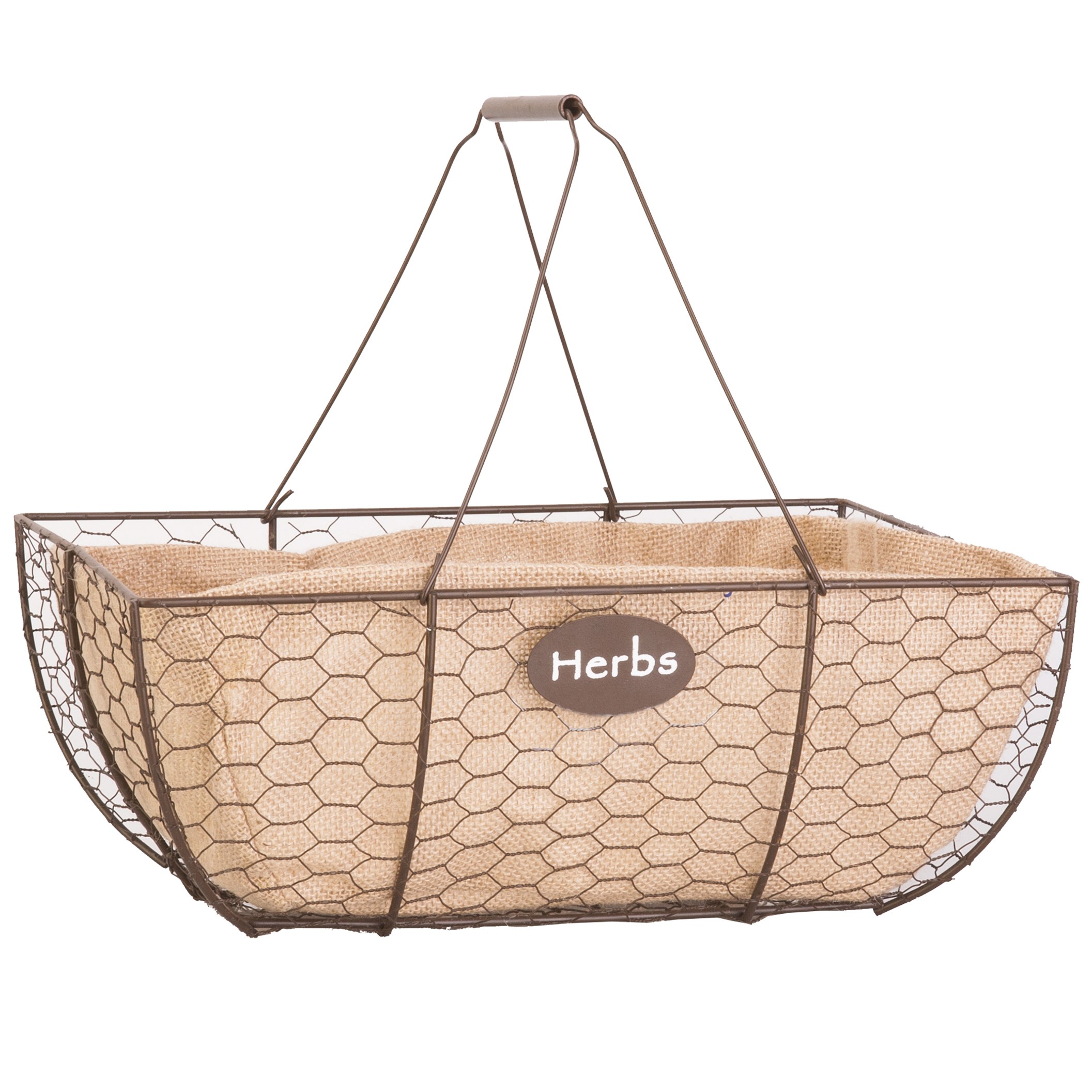 Panacea 14" Herb Basket With Burlap Liner Rust — priced per each; minimum 6; multiples of 6