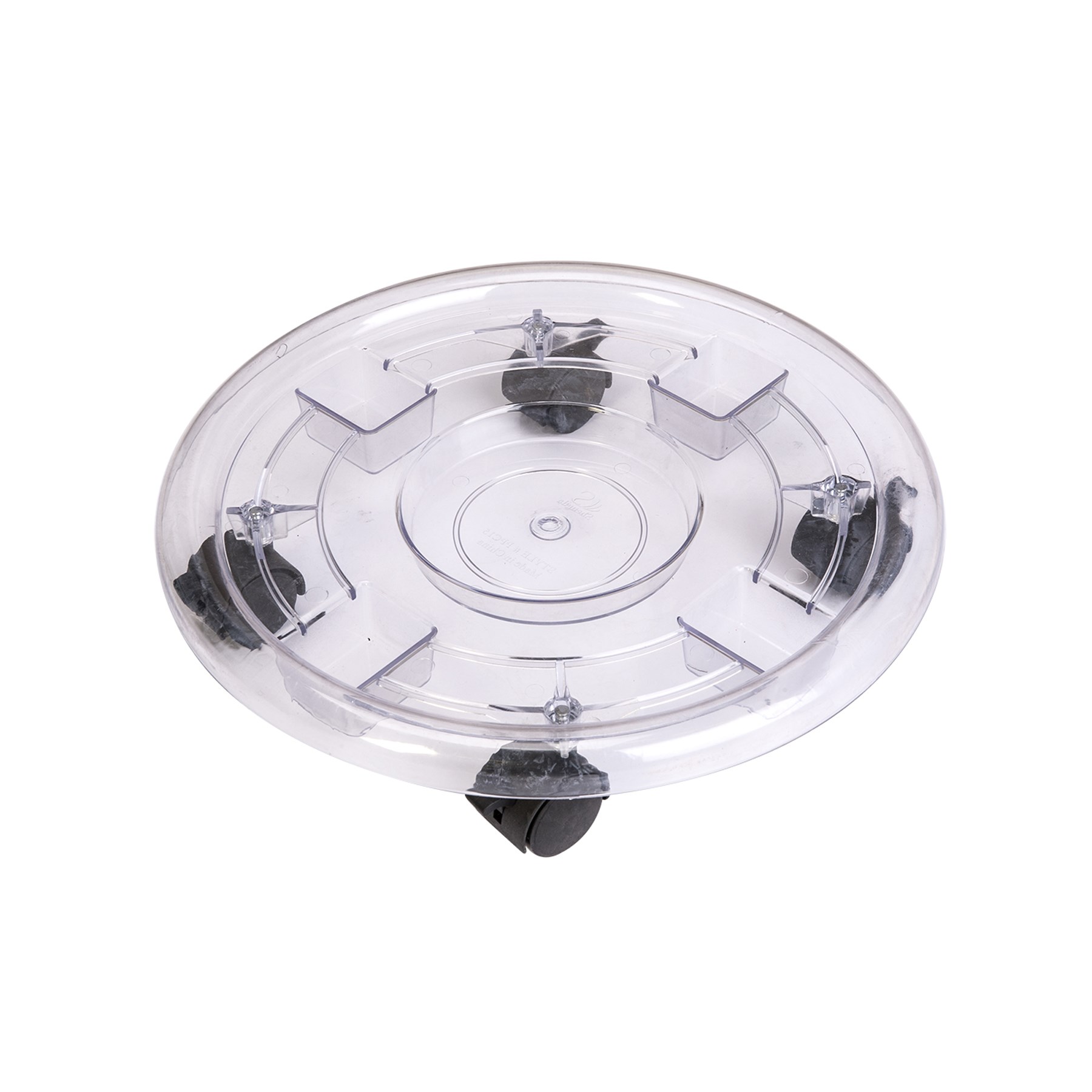 Panacea 12" Plastic Plant Caddy Clear — priced per each; minimum 12; multiples of 12