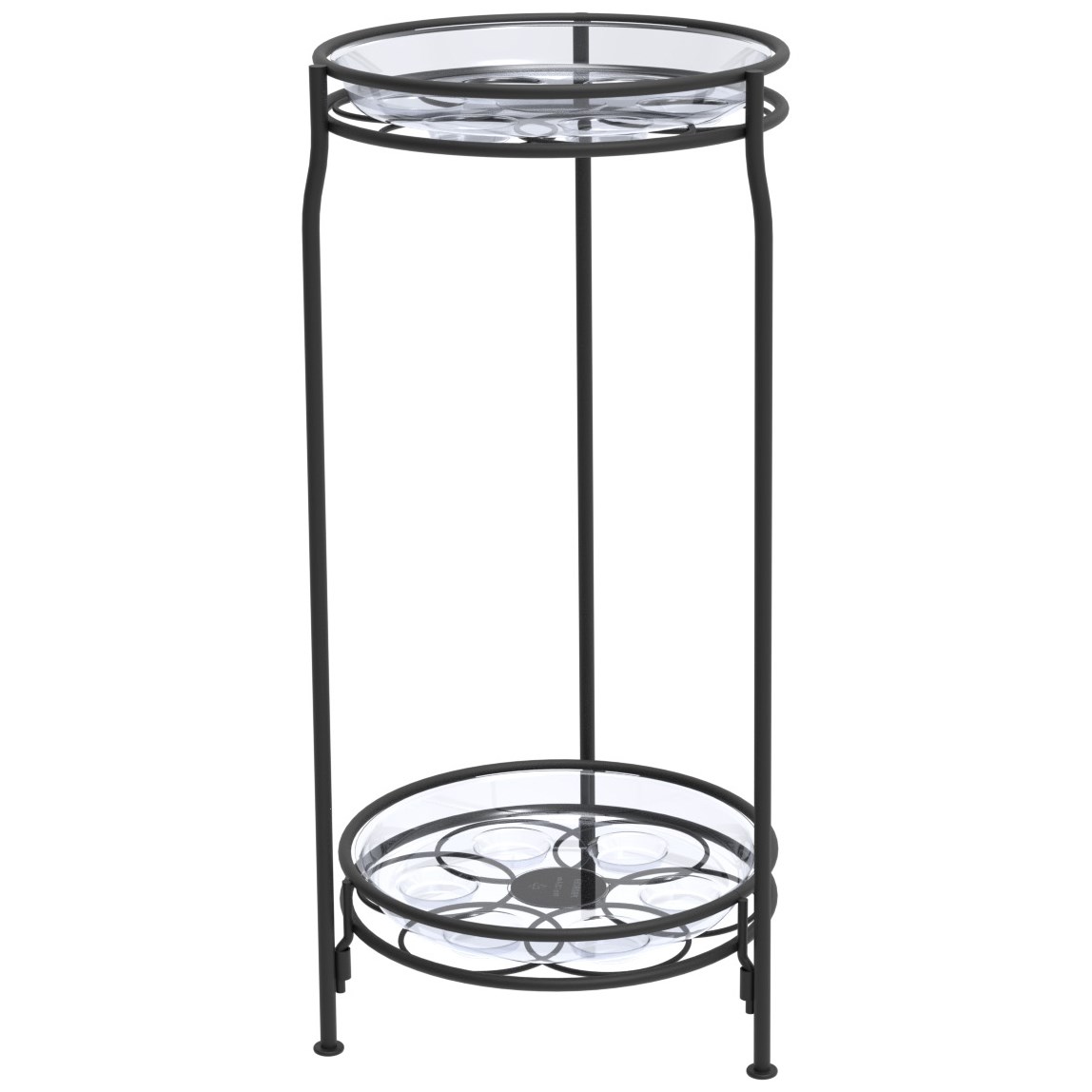 Panacea 25.5" 2 Tier Plant Stand with Heavy Duty Saucer — priced per each; minimum 6; multiples of 6