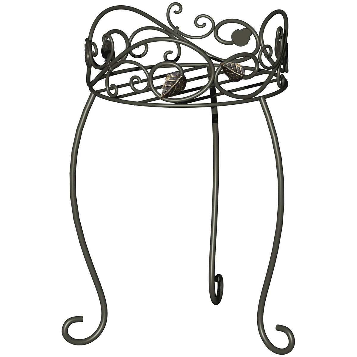 Panacea 16.5" Plant Stand Scroll & Ivy Black Brushed Bronz — priced per each; minimum 6; multiples of 6
