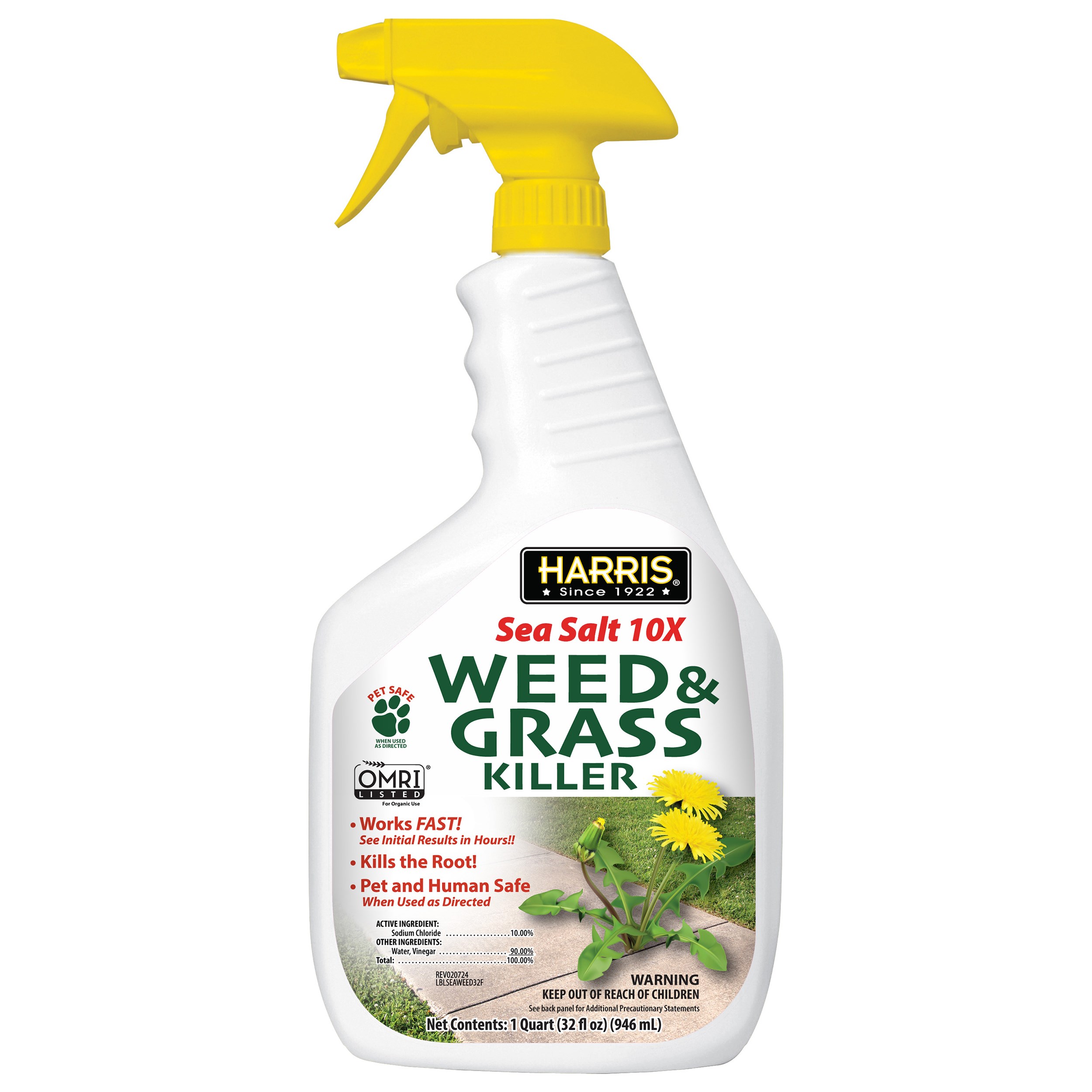 Harris 32oz Sea Salt Weed & Grass Killer CA ok — priced per each; minimum 12; multiples of 12