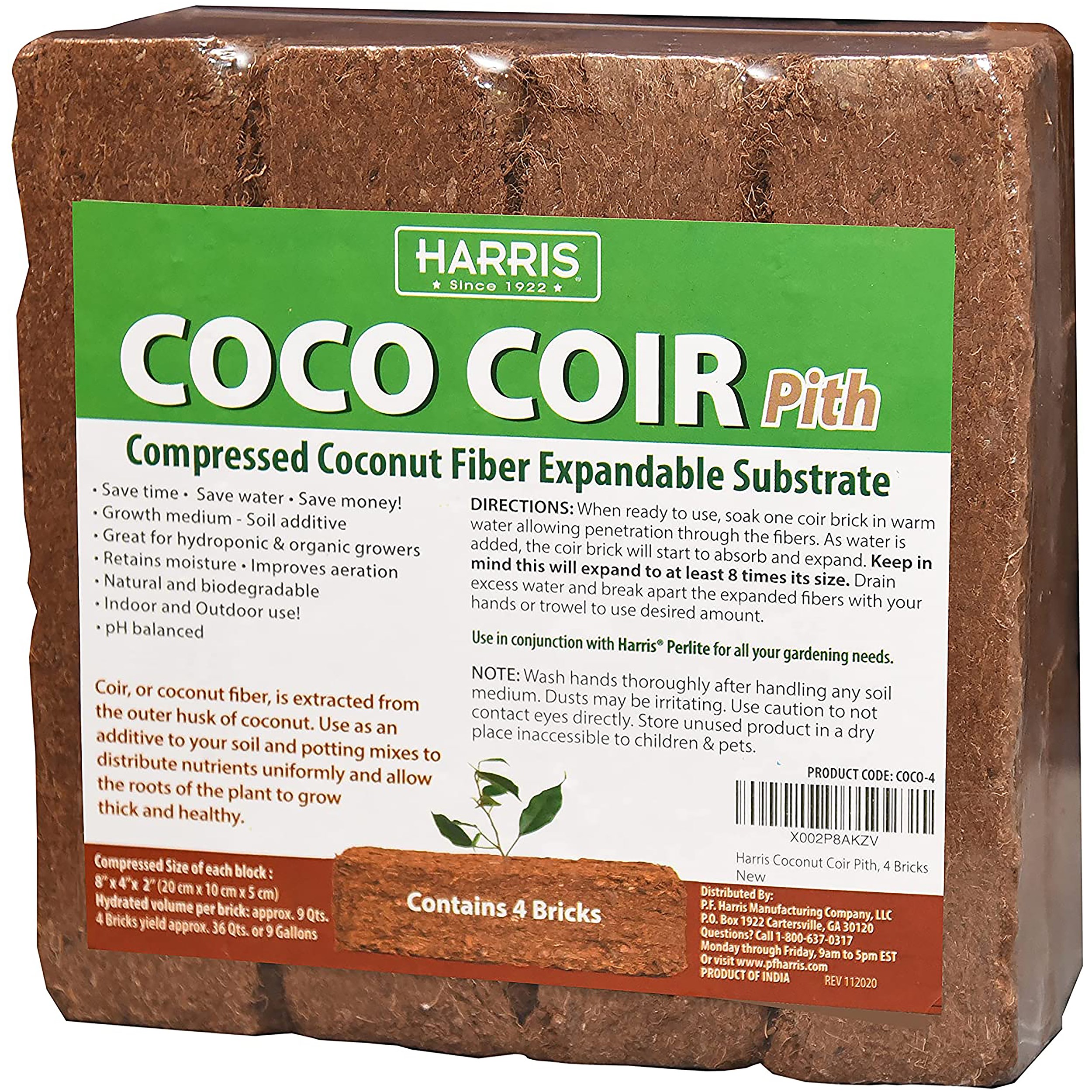 Harris Coco Coir Coconut Fiber Potting Mix — priced per each; minimum 4; multiples of 4