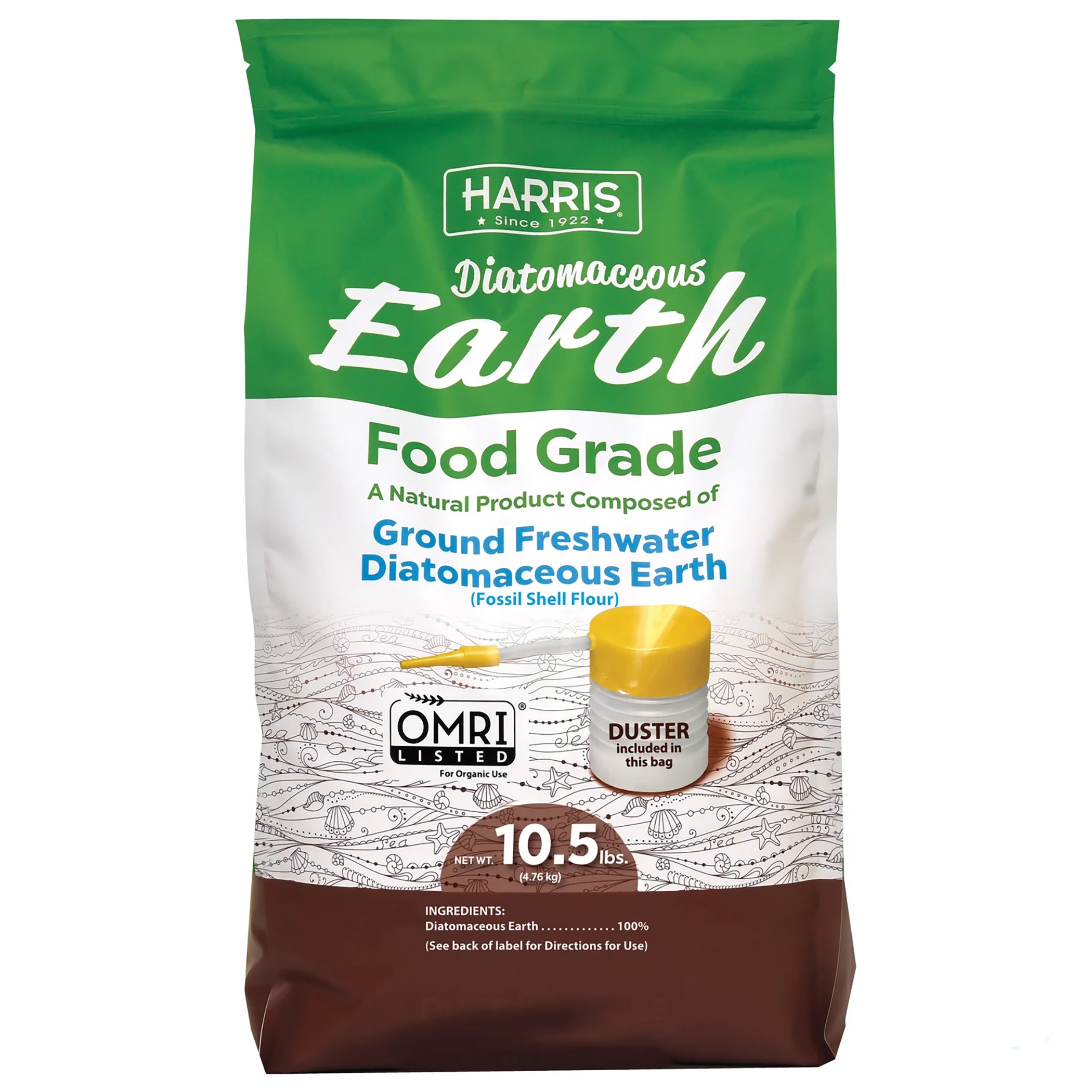 Harris 10.5lb Food Grade Diatomaceous Earth w/ Duster — priced per each; minimum 3; multiples of 3