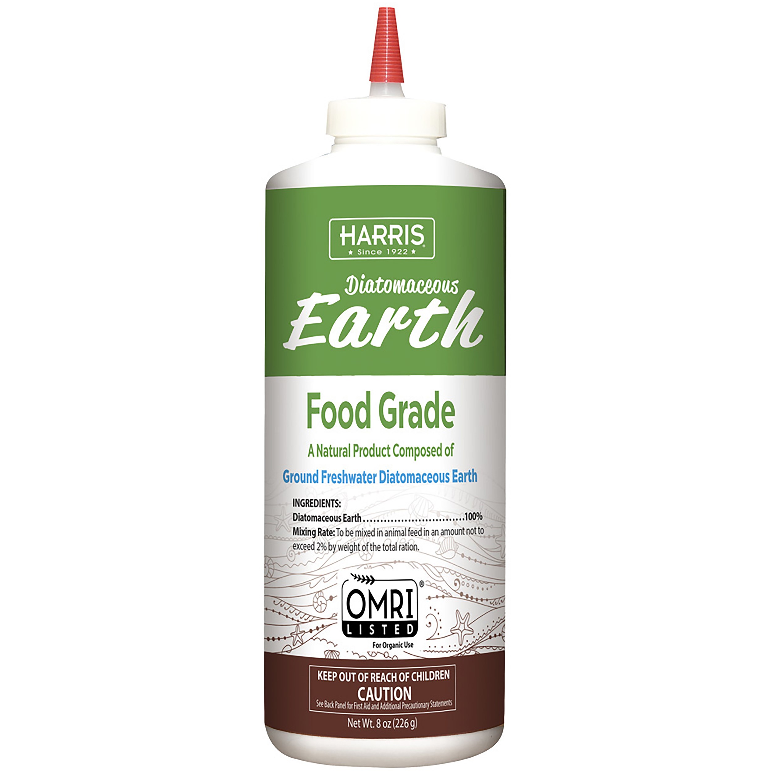 Harris 8oz Food Grade Diatomaceous Earth — priced per each; minimum 12; multiples of 12