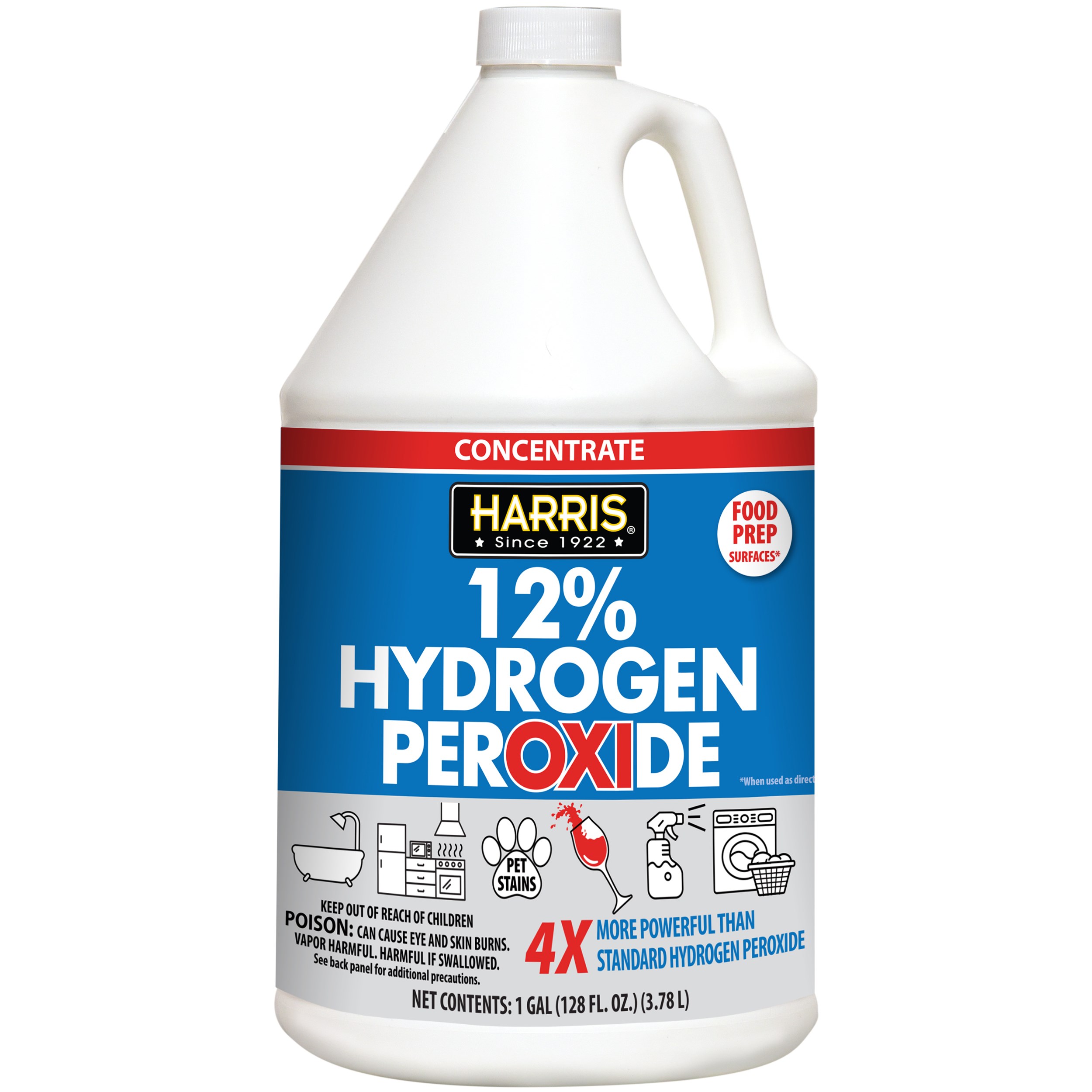 Harris 12% Hydrogen Peroxide — priced per each; minimum 4; multiples of 4