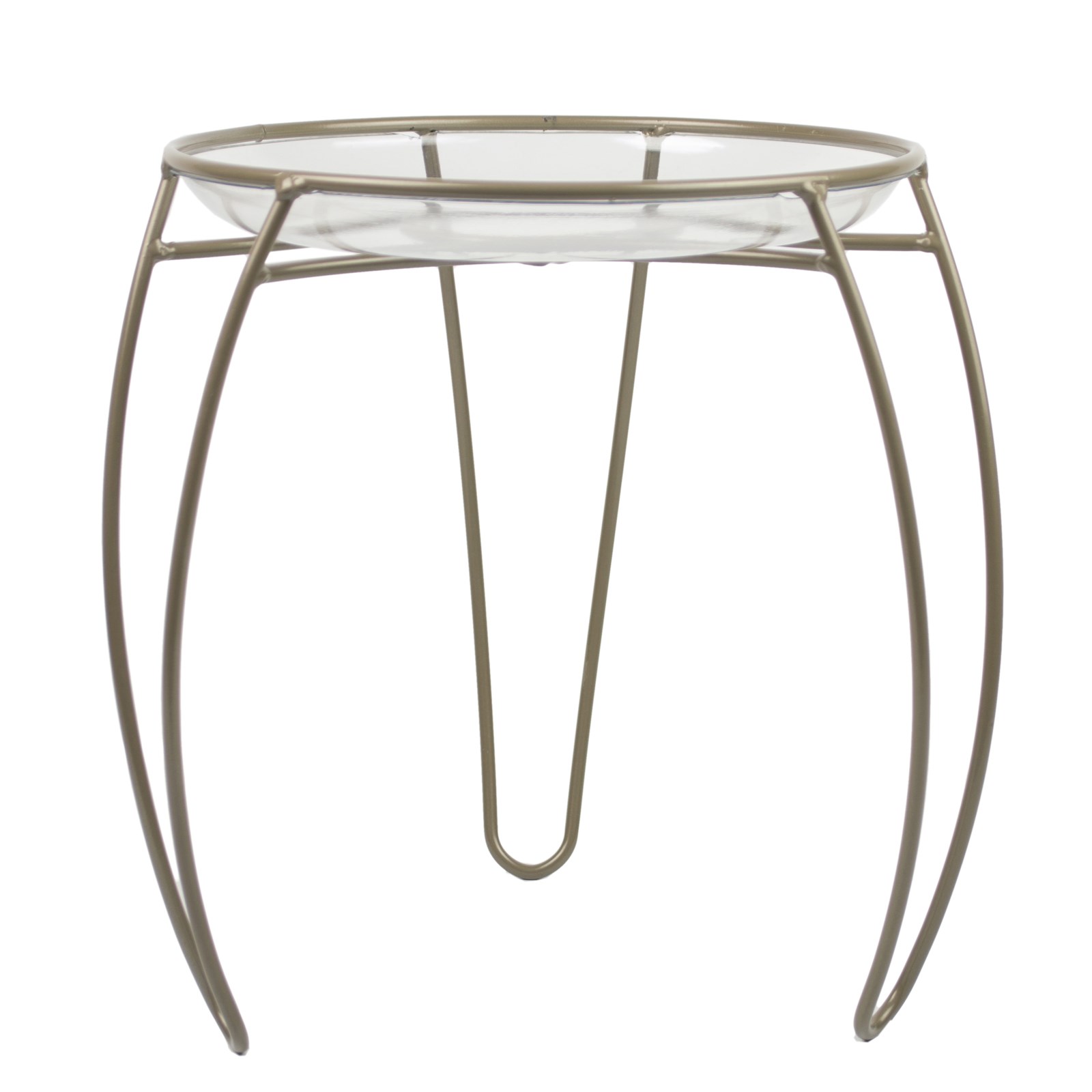 Plastec 12" Metal Main Street Plant Stand w/Scroll Taupe — priced per each; minimum 4; multiples of 4