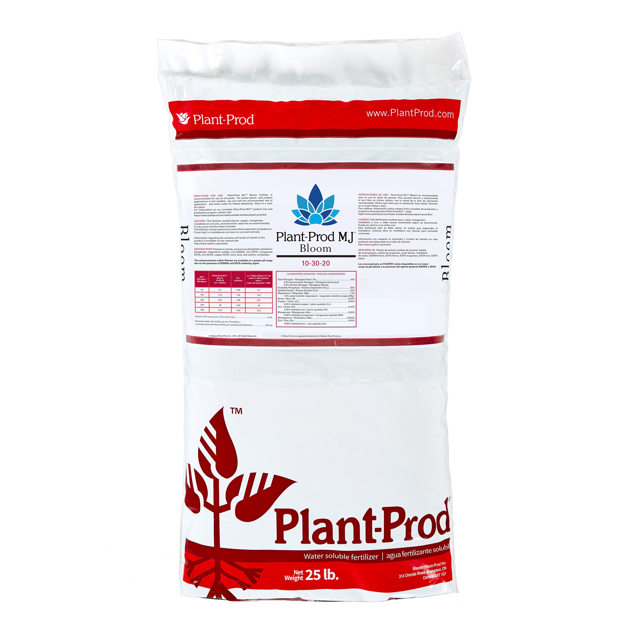 Plant-Prod MJ 10-30-20 Bloom No Dye 25Lb