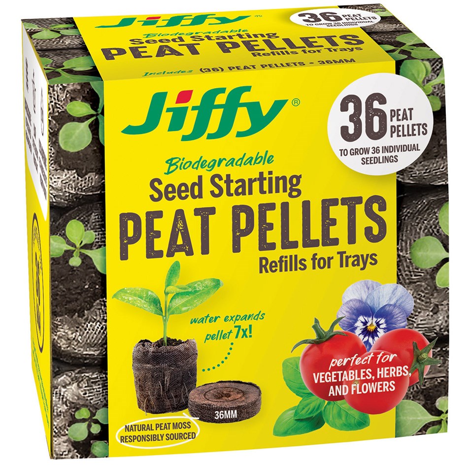 Jiffy 36mm Pellet Refill 36 — priced per each; minimum 24; multiples of 24