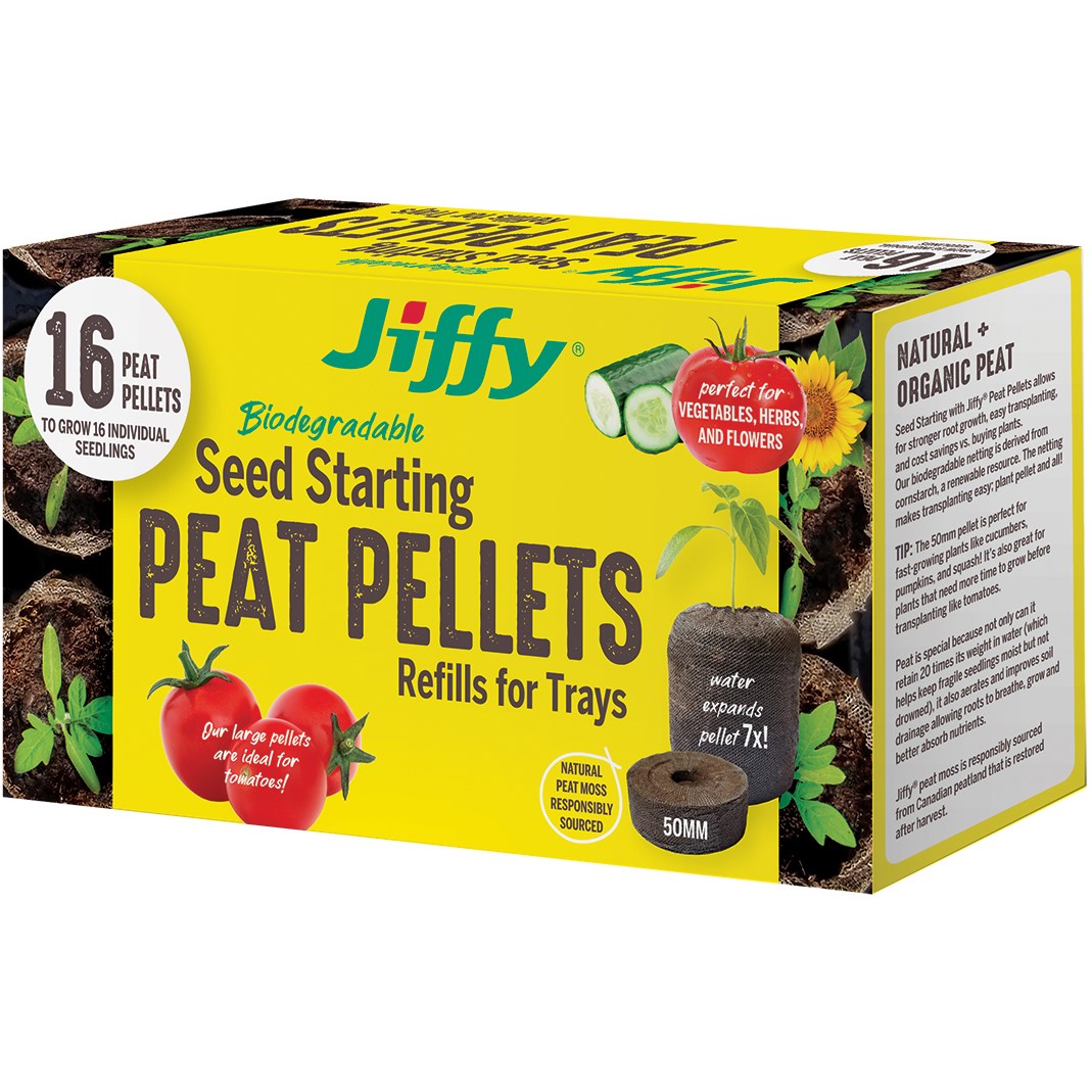 Jiffy 50mm Tomato Pellet Refill 16 — priced per each; minimum 12; multiples of 12