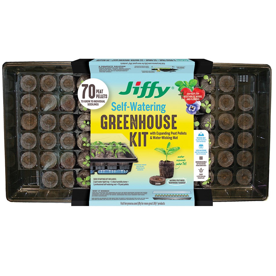 Jiffy 70 Self Watering Greenhouse 36mm — priced per each; minimum 14; multiples of 14