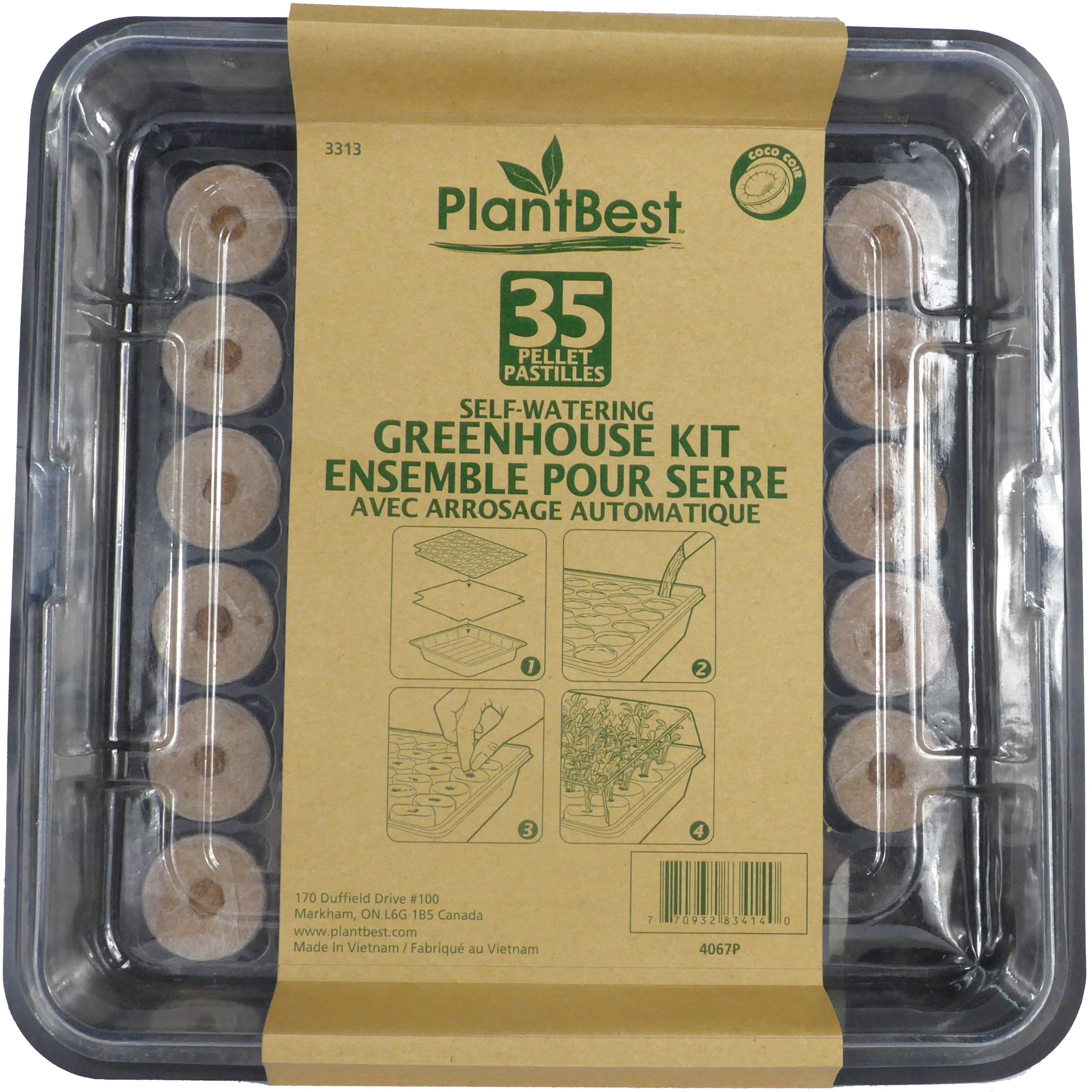 PlantBest Premium 35 Pellet Self Watering Greenhouse Kit — priced per each; minimum 10; multiples of 10