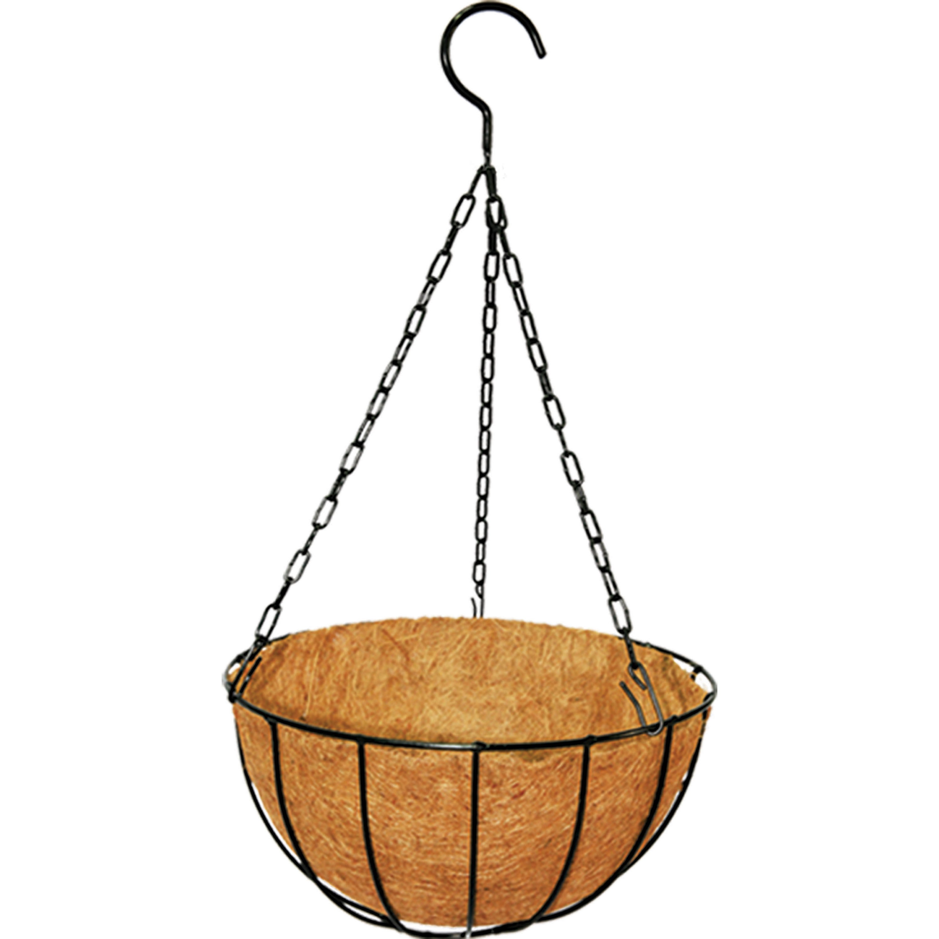 PlantBest 12"/30cm Metal Hanging Basket With Coir Liner — priced per each; minimum 24; multiples of 24