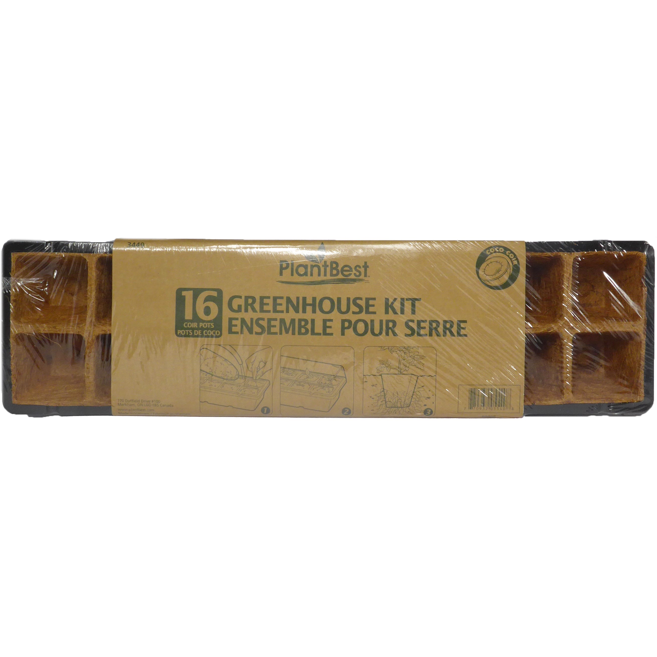 PlantBest 16 Coconut Coir Pot Greenhouse Kit