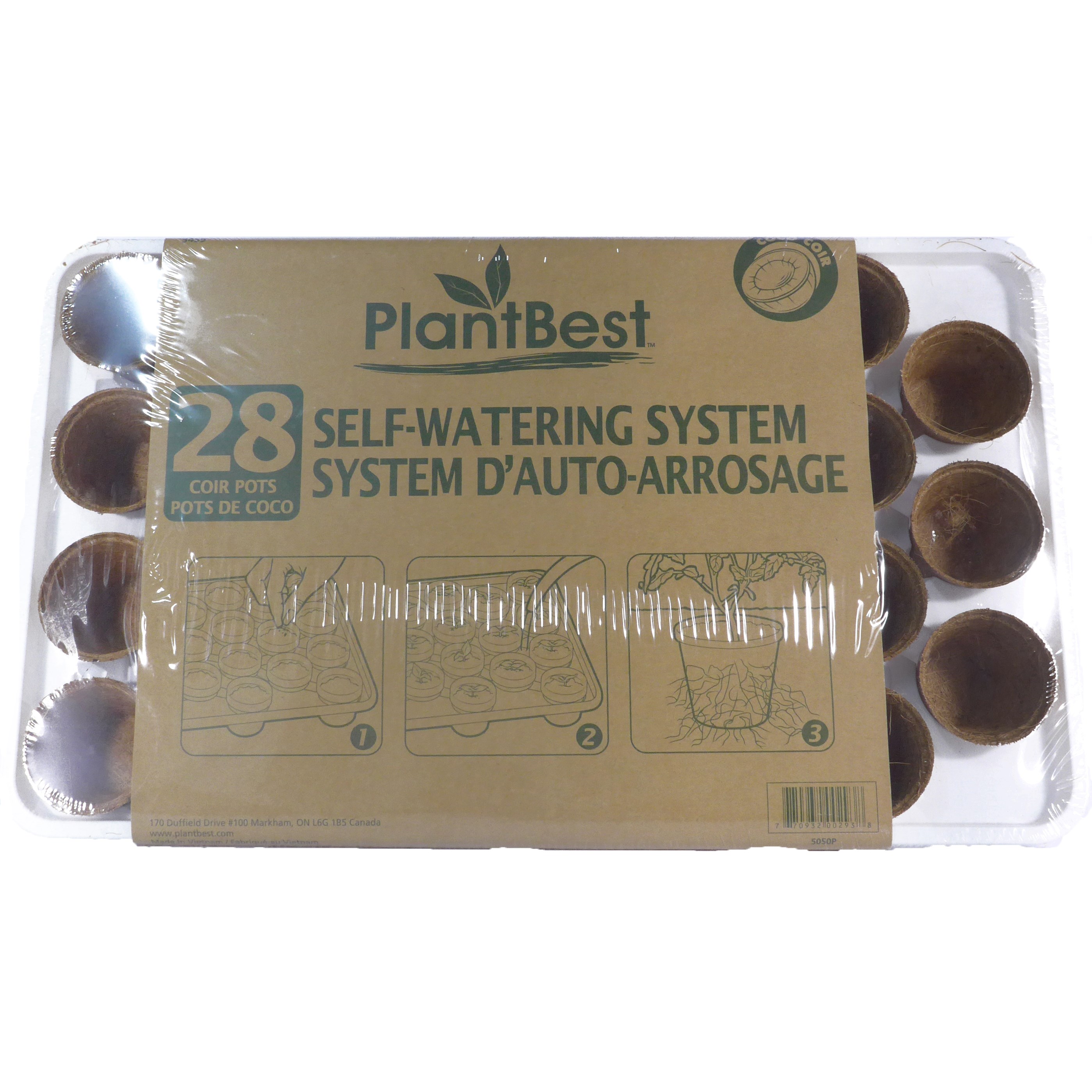 PlantBest 28 Coconut Coir Pot Self Watering System Kit — priced per each; minimum 6; multiples of 6
