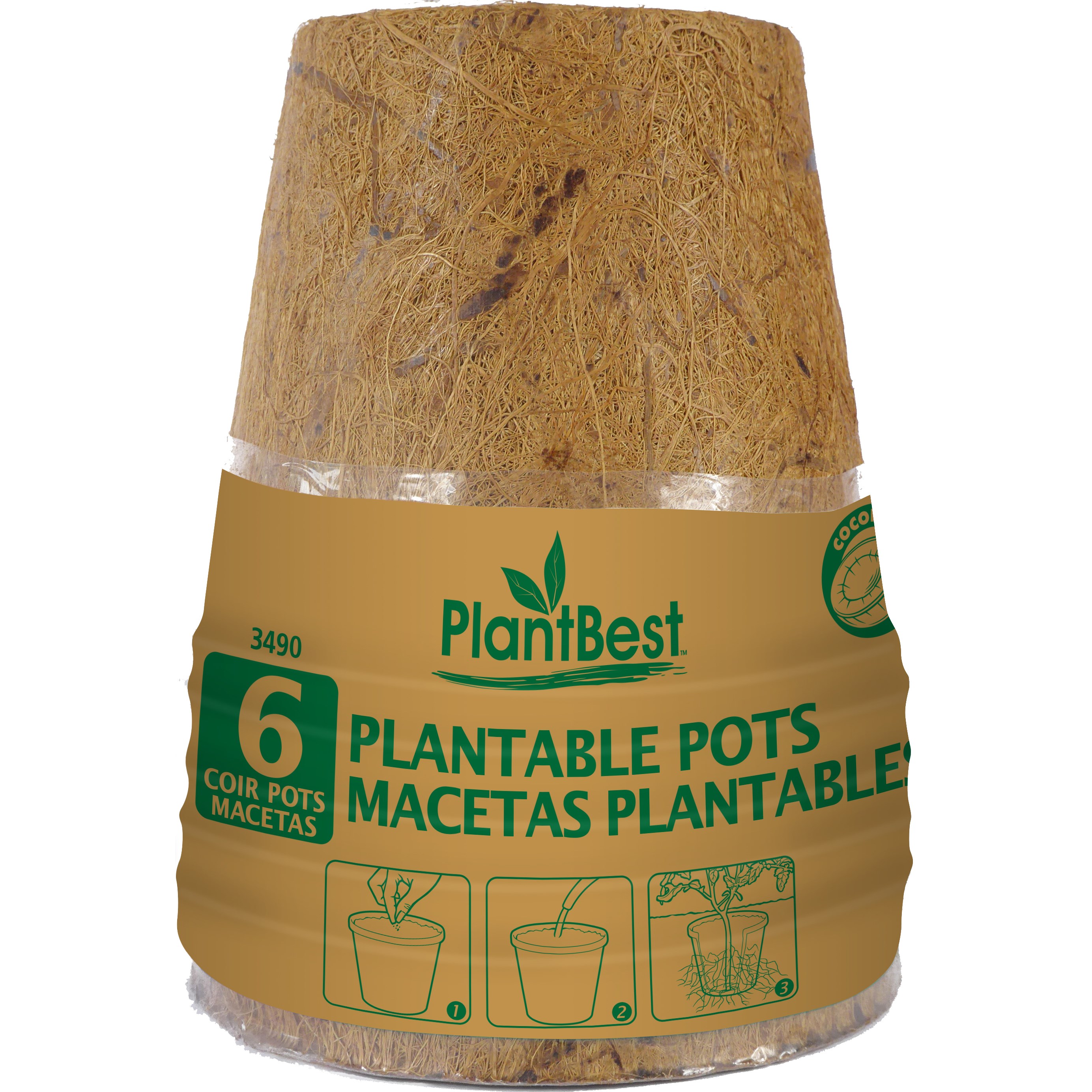 PlantBest 4.25" Biodegradable Coconut Coir Pot - 6 Pk