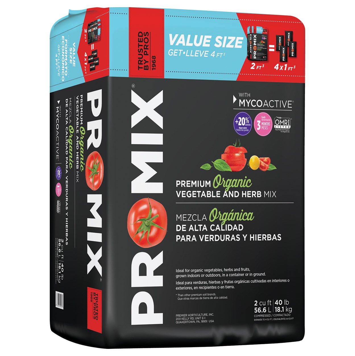 Premier Org Veg & Herb Mix 2cf Compressed — priced per each; minimum 5; multiples of 5