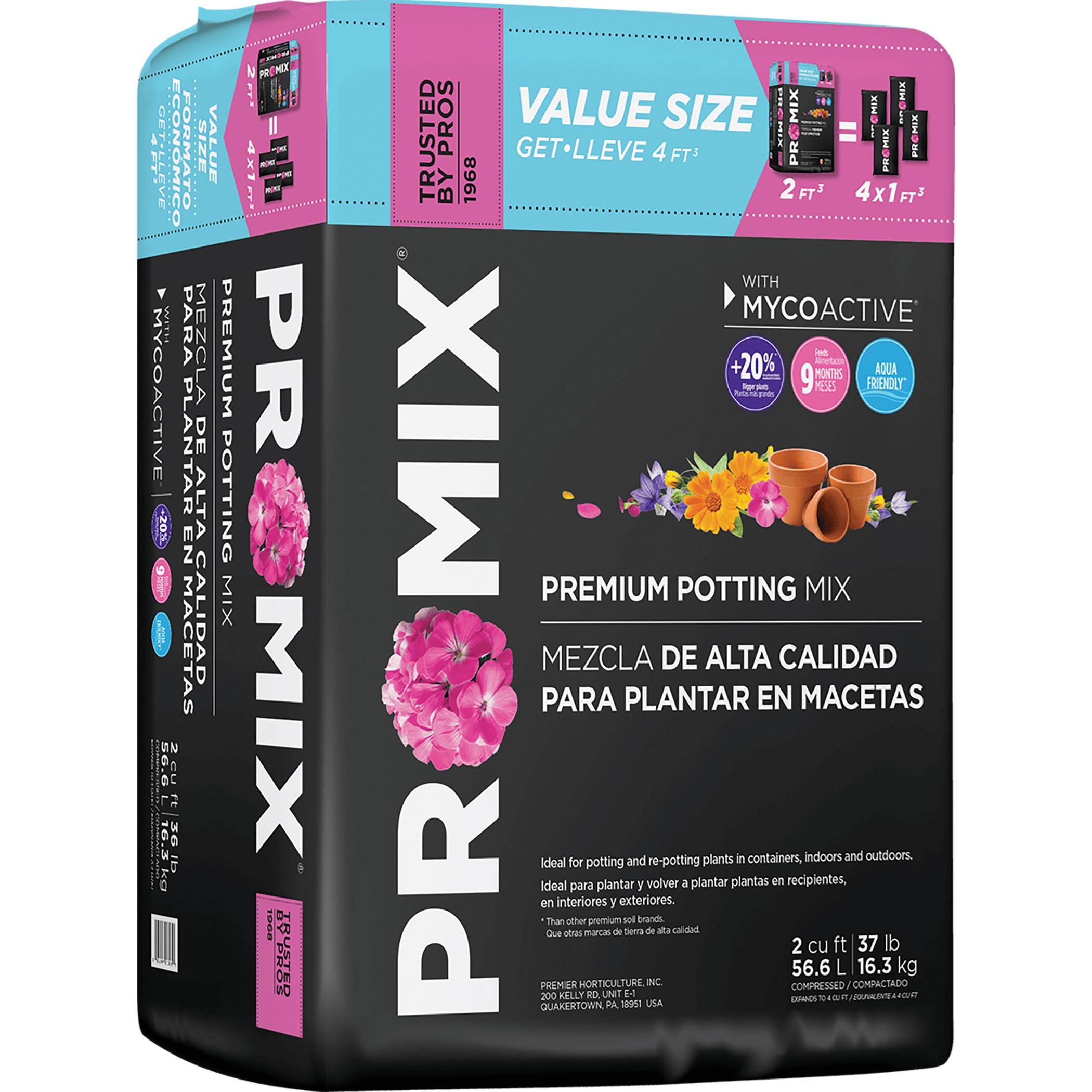 Premier Potting Mix 2cf Compressed — priced per each; minimum 35; multiples of 35