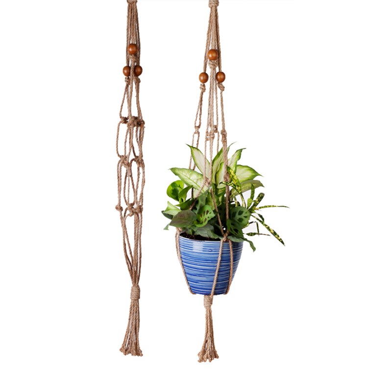 Primitive 42" Beaded All Natural Jute Plant Hanger — priced per each; minimum 12; multiples of 12