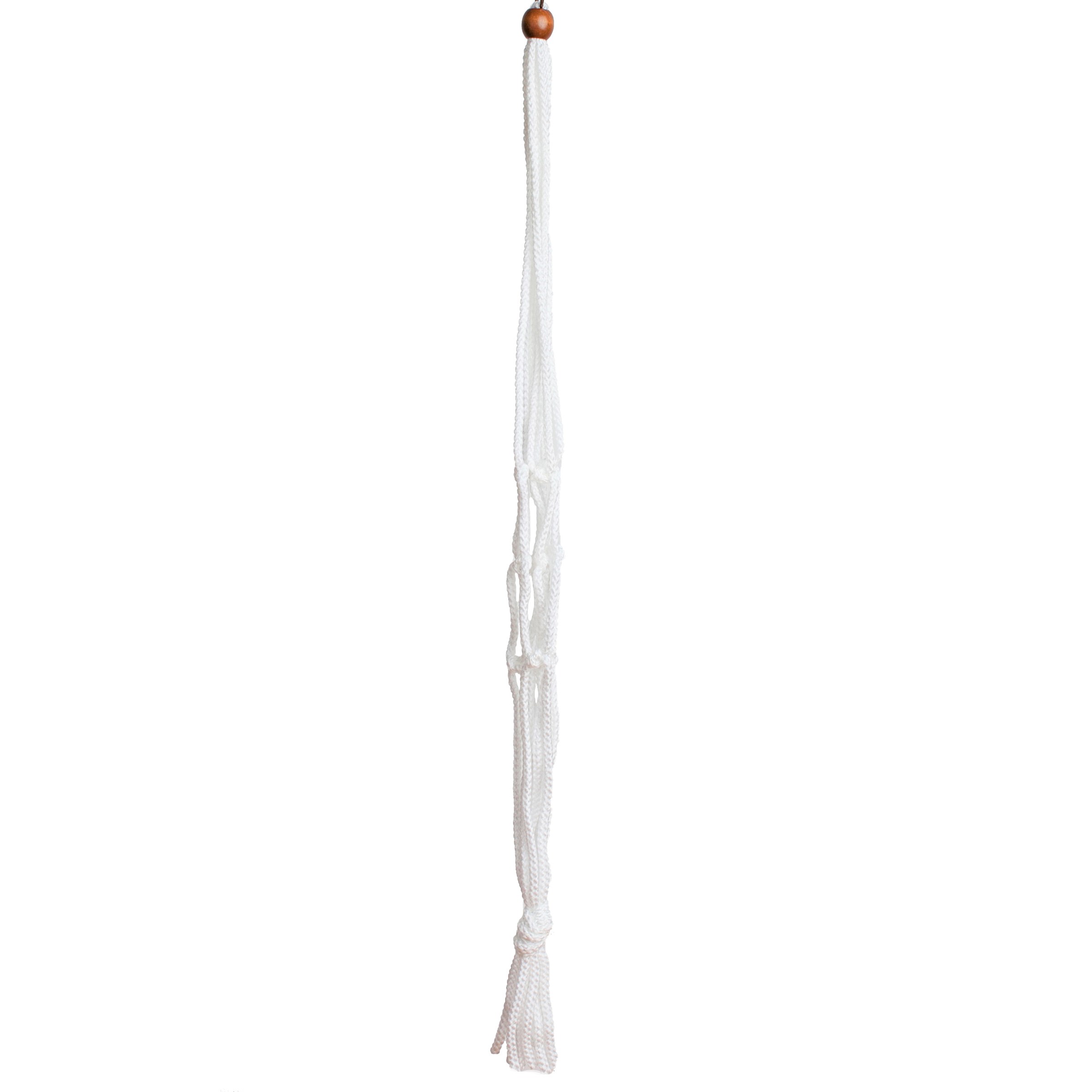 Primitive 36" White Macrame Plant Hanger — priced per each; minimum 12; multiples of 12