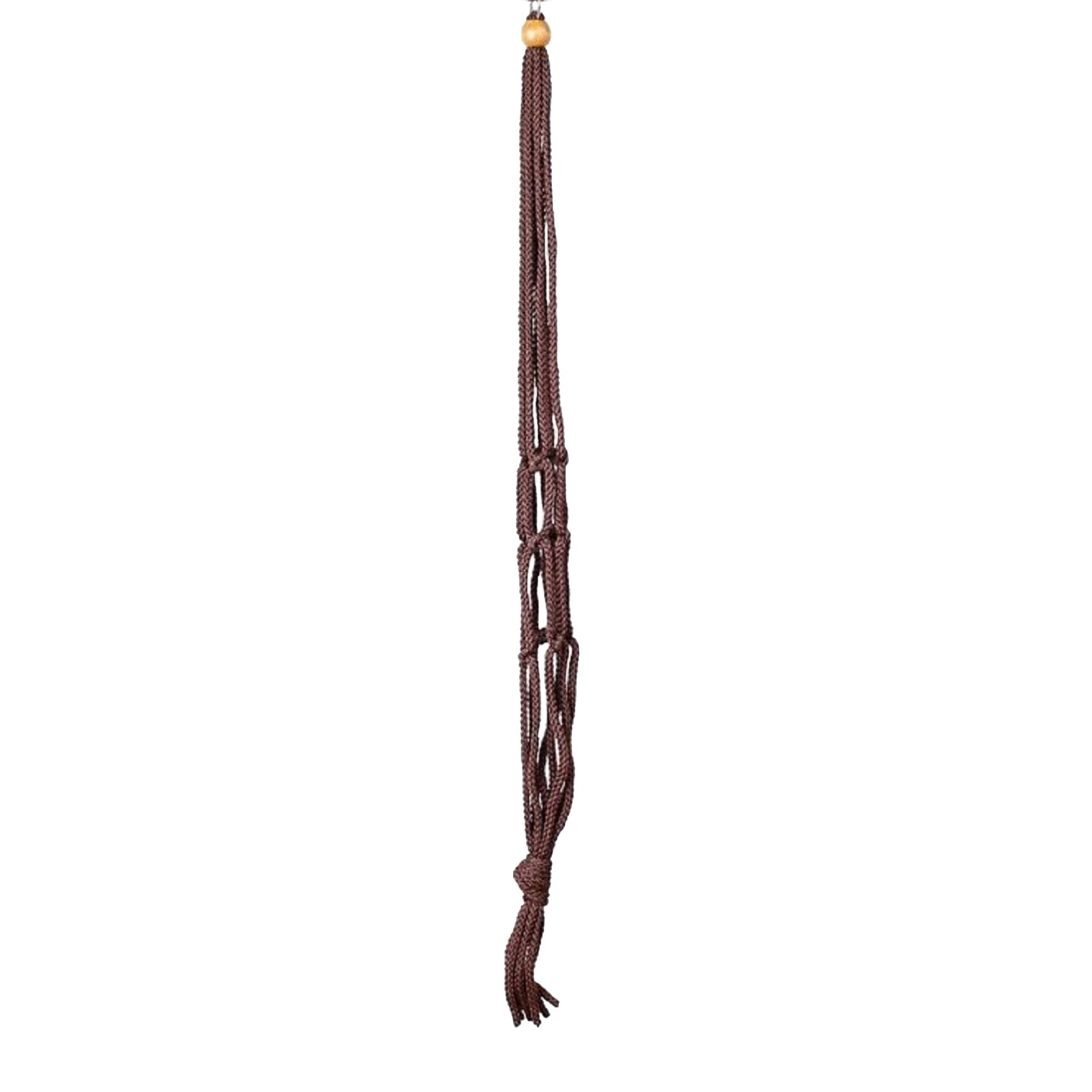 Primitive 30" Dark Brown Macrame Plant Hanger — priced per each; minimum 12; multiples of 12