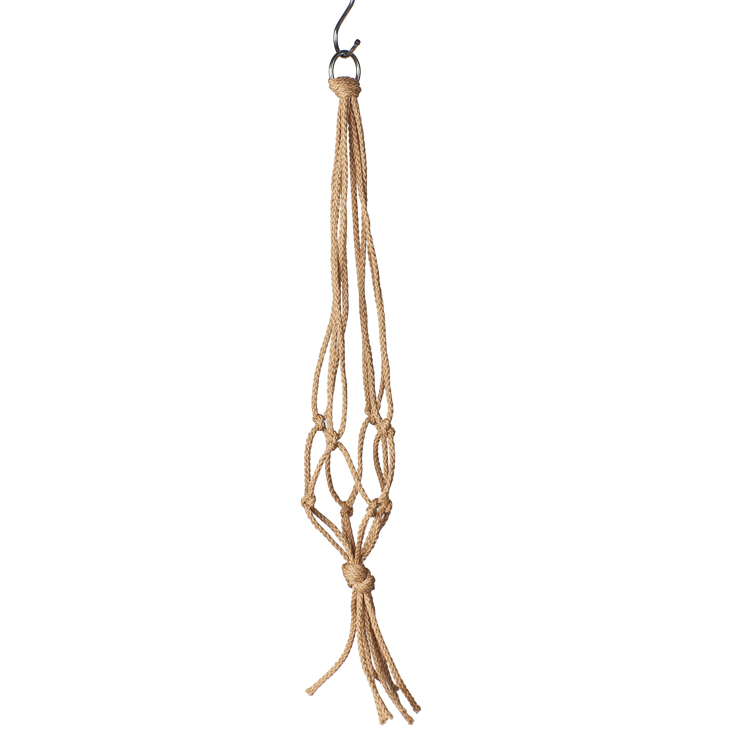 Primitive 18" Mini Tan Macrame Hanger — priced per each; minimum 12; multiples of 12