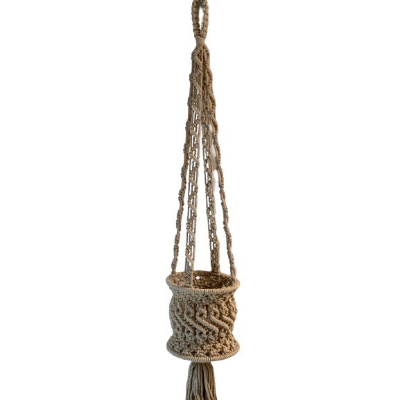 Primitive Hanging Planter Beige — priced per each; minimum 6; multiples of 6