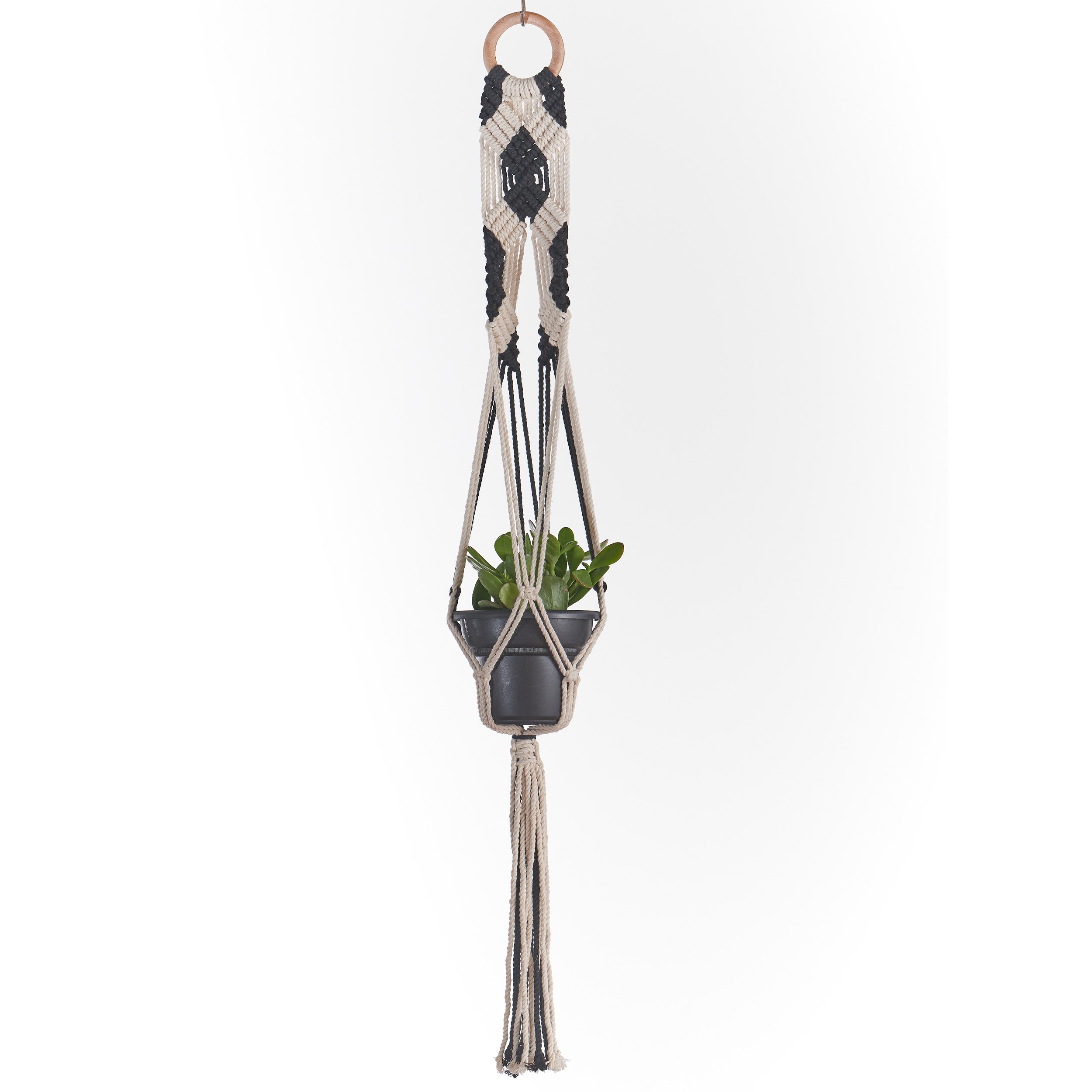 Primitive 24" Black & White Plant Hammock — priced per each; minimum 6; multiples of 6