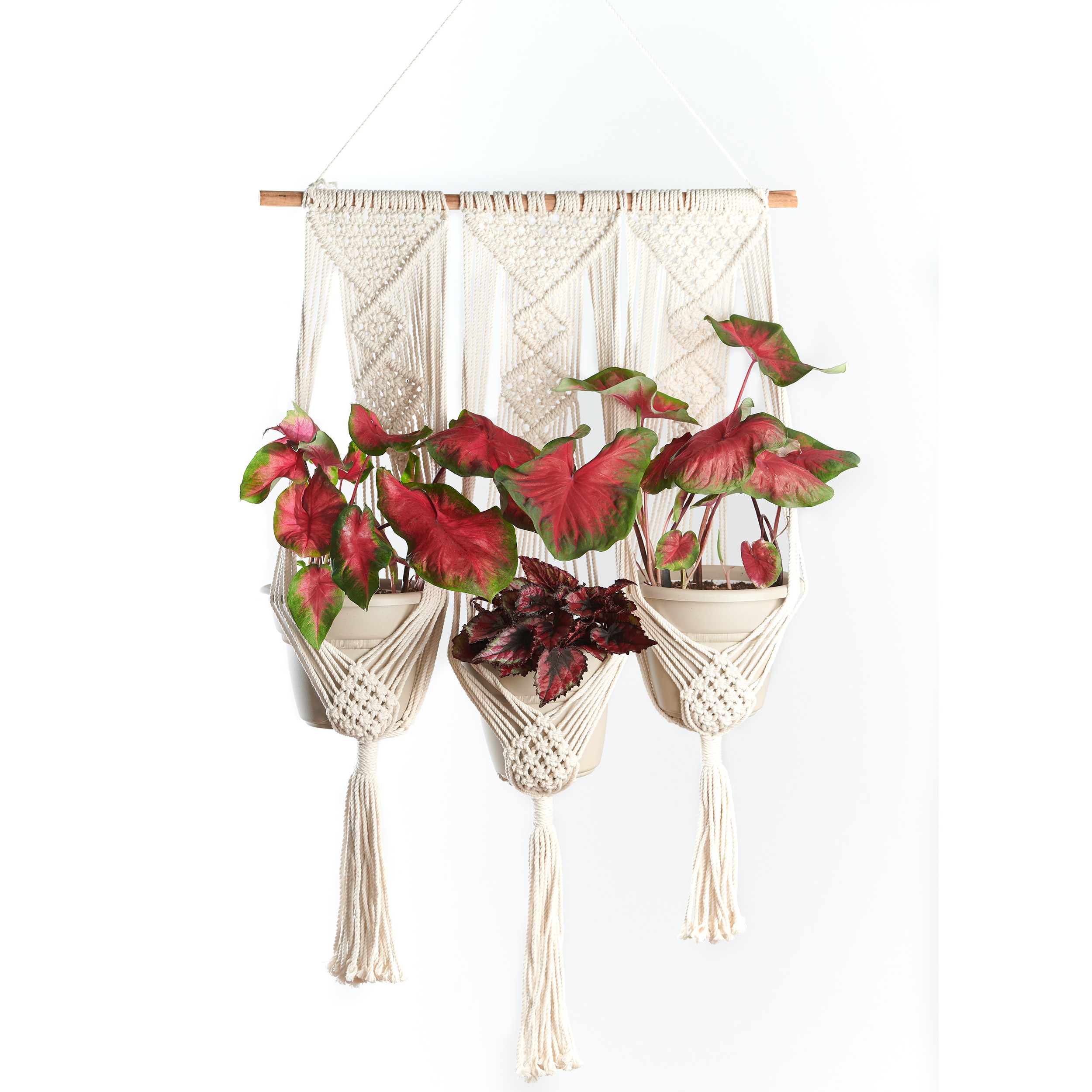 Primitive Triple Pot Wall Hanger — priced per each; minimum 6; multiples of 6