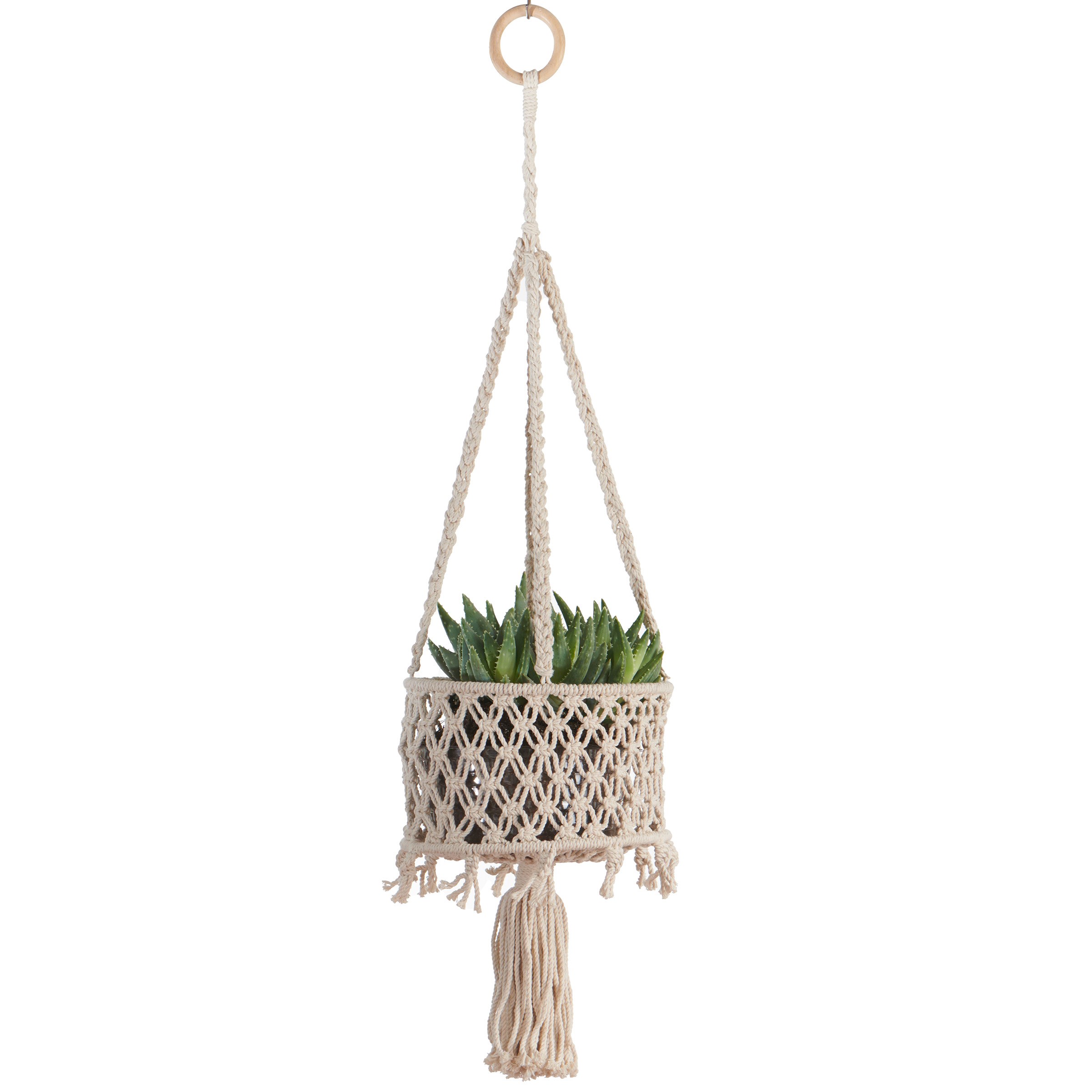 Primitive Hanging Utility Basket Cotton Single Tier — priced per each; minimum 6; multiples of 6
